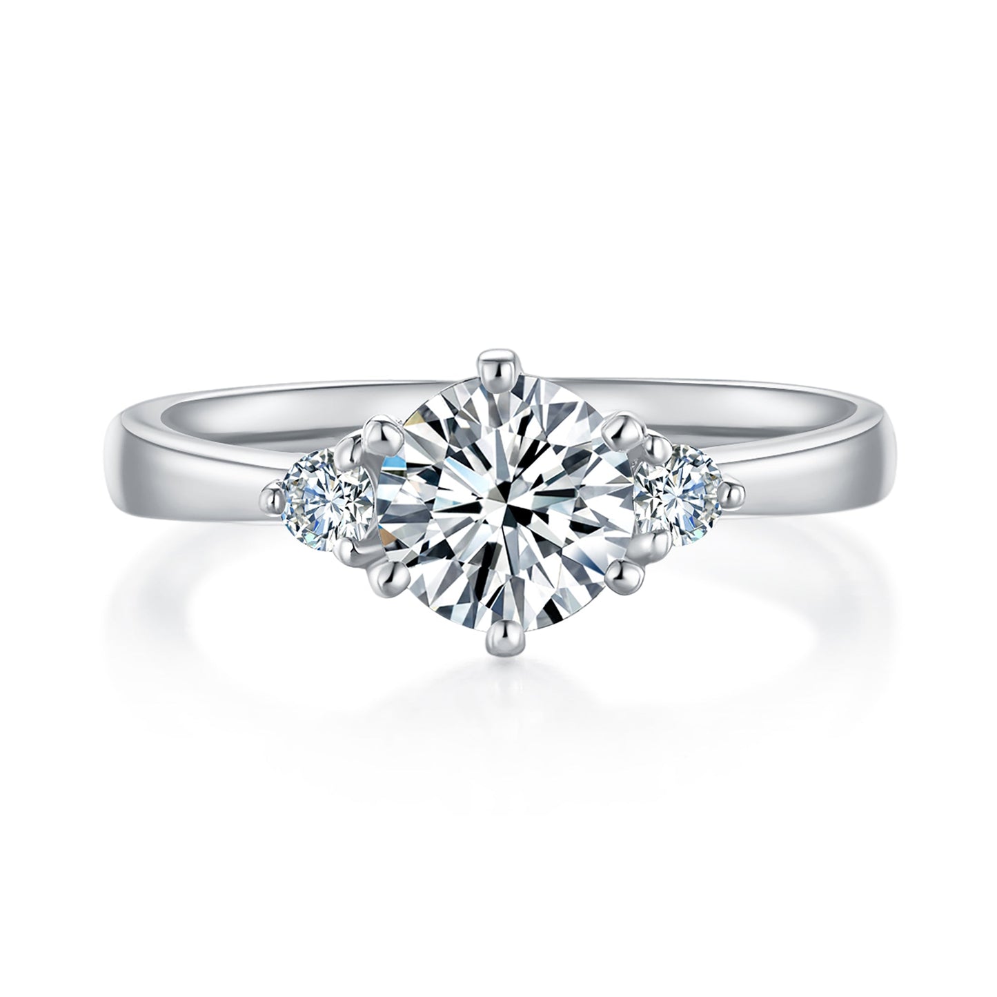 Alecia Trilogy Diamond Ring With 0.53 Ct. Round Shape Lab Grown Diamond (Certificate No: 649400214) - Precious Lab