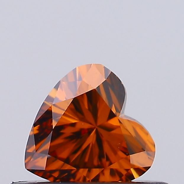0.31 Ct. Orange Color VS1 Clarity Heart Shape Lab Grown Fancy Diamond