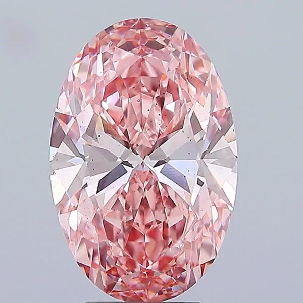 5.51 Ct. Pink Color SI1 Clarity Oval Shape Lab Grown Fancy Diamond