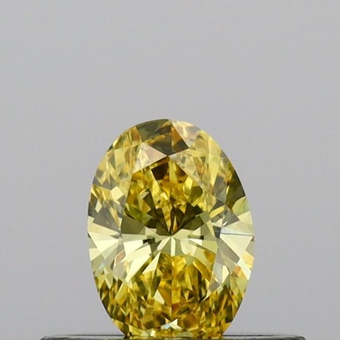 0.3 Ct. Yellow Color VS2 Clarity Oval Shape Lab Grown Fancy Diamond