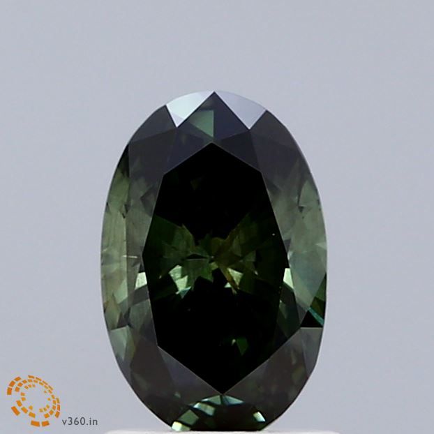 1.0 Ct. Green Color SI2 Clarity Oval Shape Lab Grown Fancy Diamond
