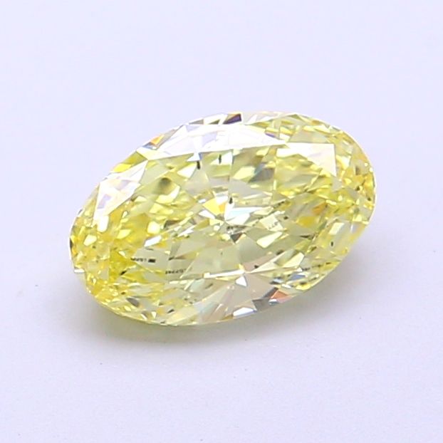 1.0 Ct. Yellow Color SI1 Clarity Oval Shape Lab Grown Fancy Diamond