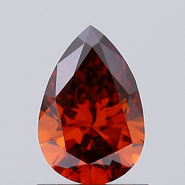 0.68 Ct. Orange Color VS1 Clarity Pear Shape Lab Grown Fancy Diamond