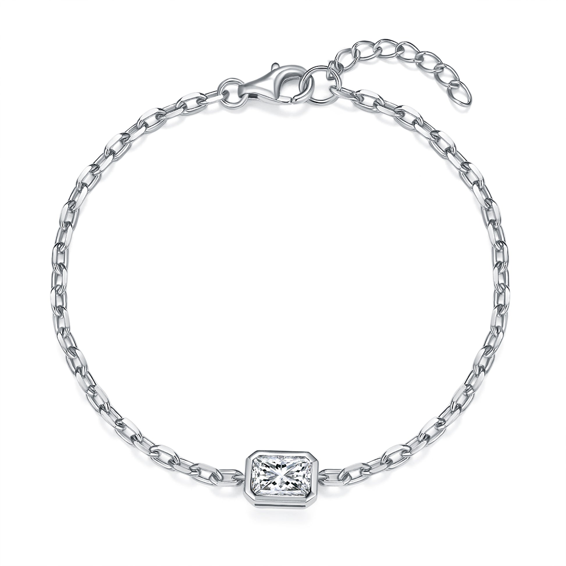 Emerald Diamond Chain Bracelet