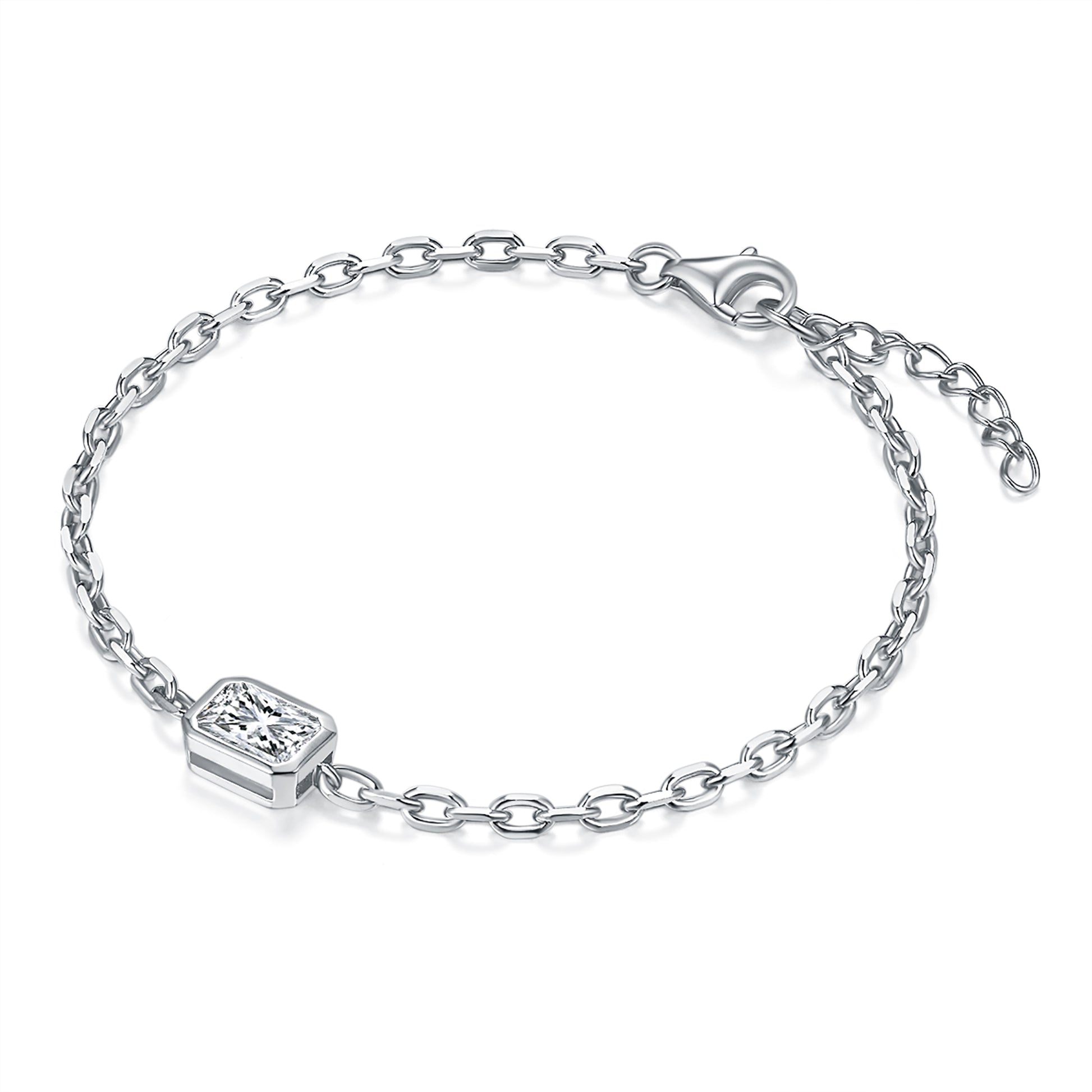 Emerald Diamond Chain Bracelet