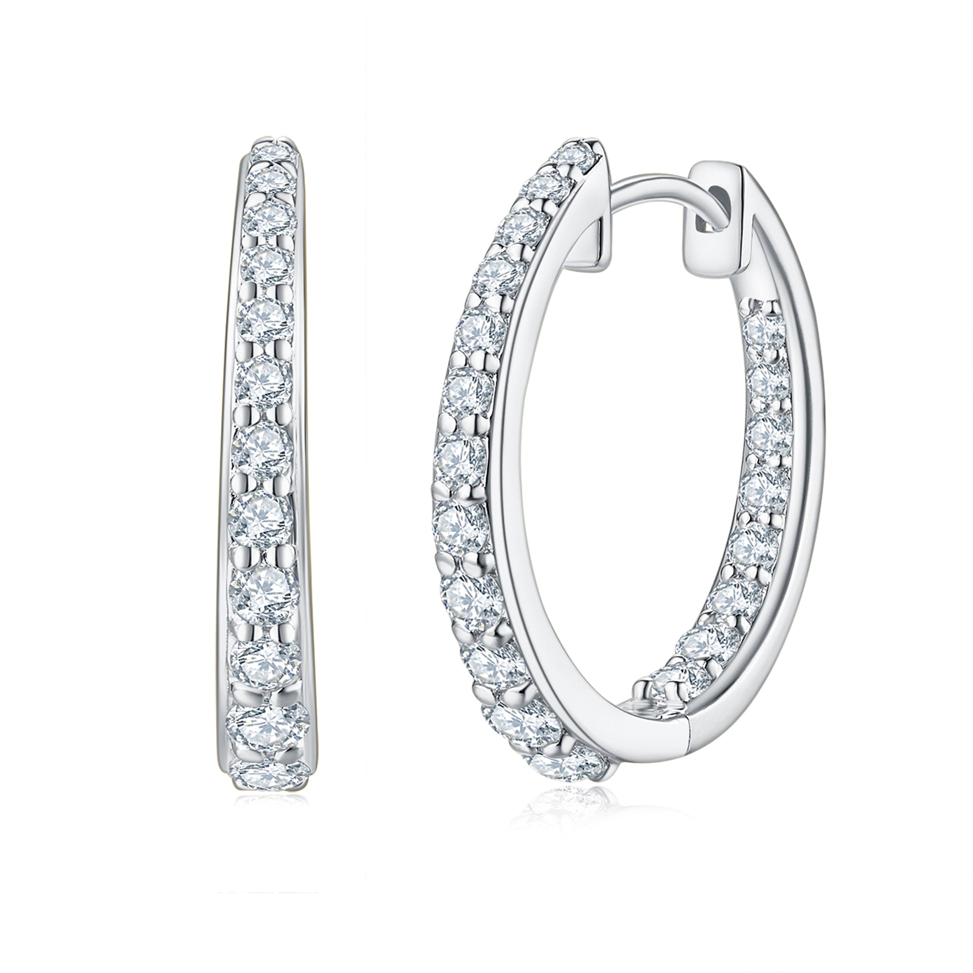 Radiant Hoop Diamond Earrings