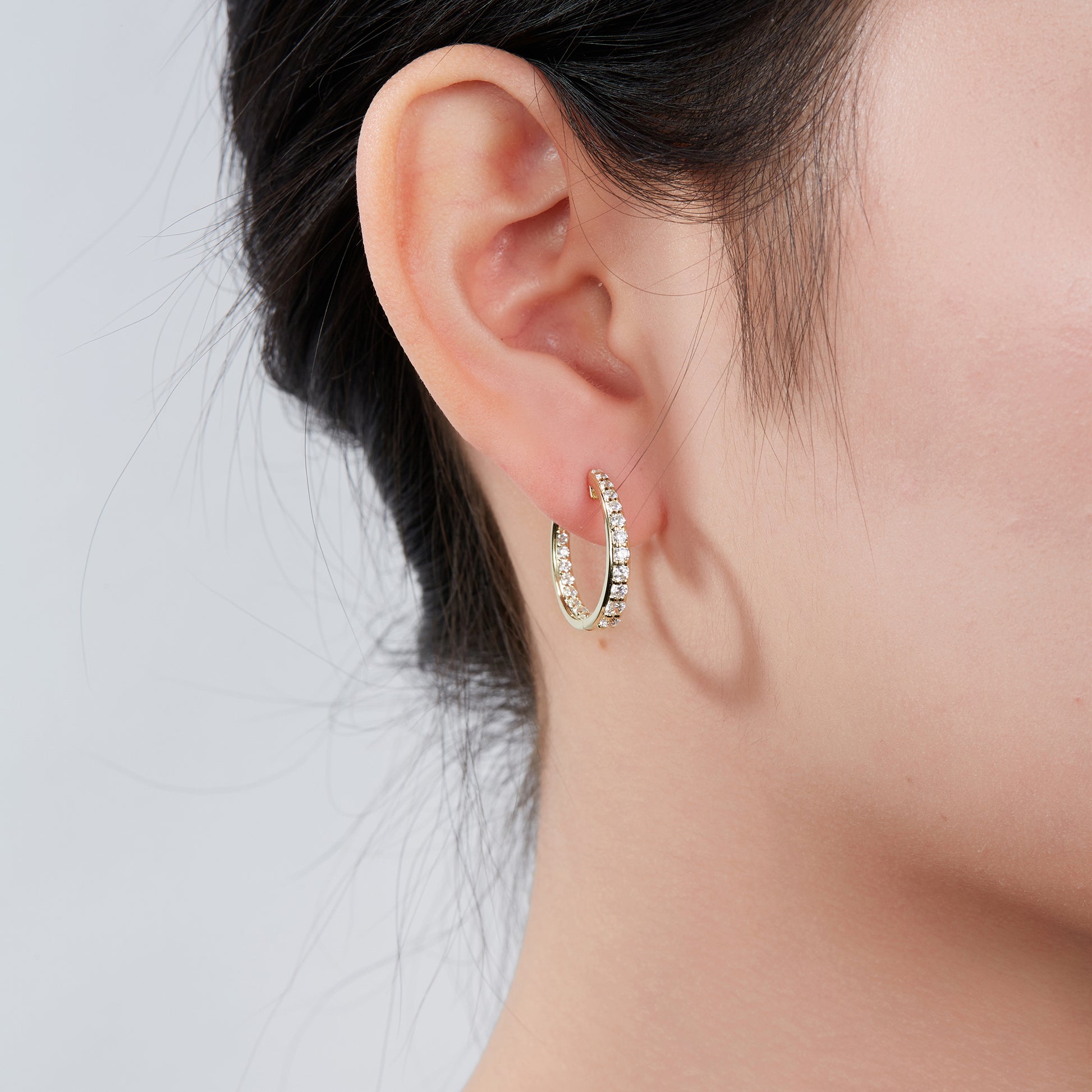 Radiant Hoop Diamond Earrings