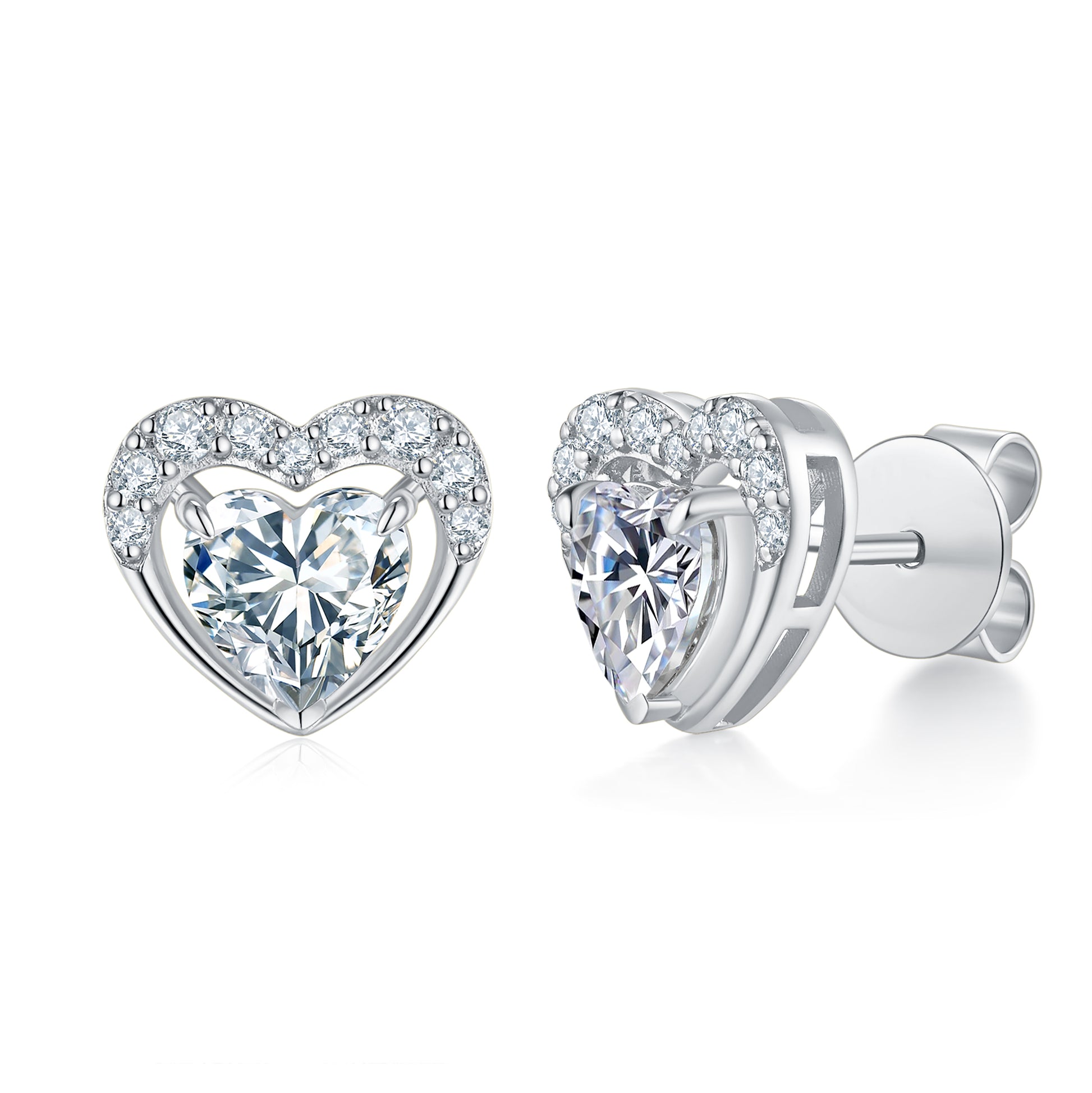 Heart Solitaire Studs