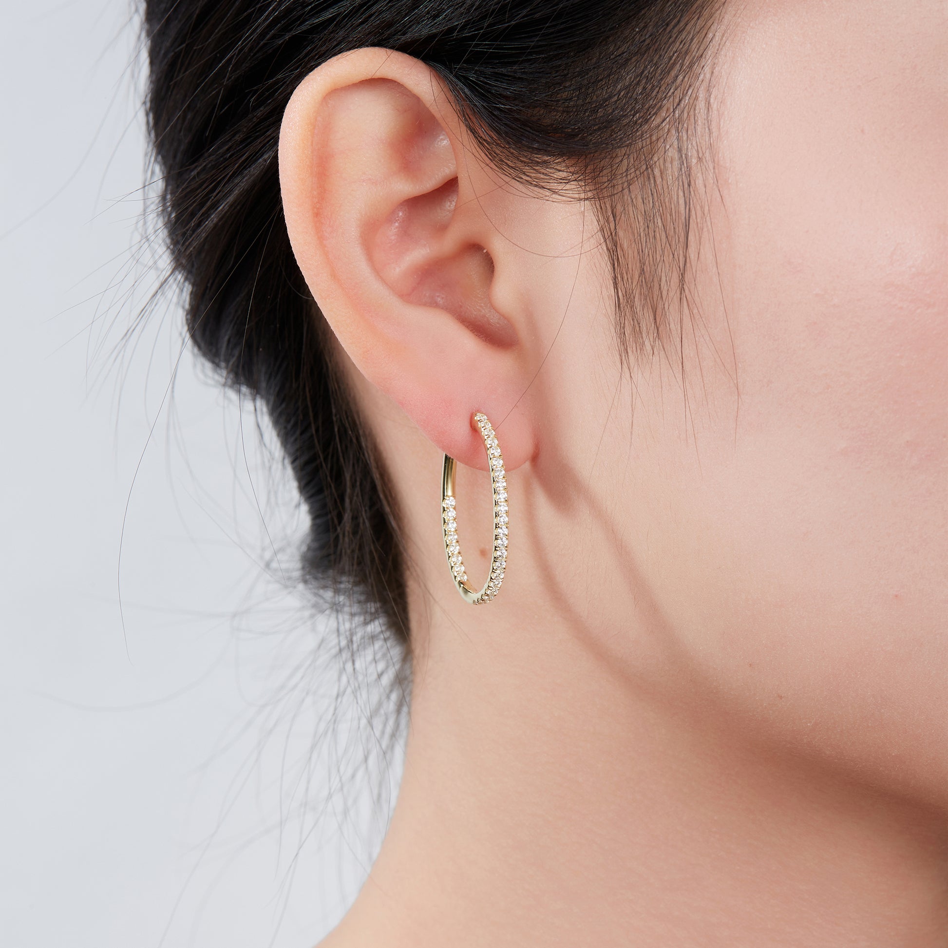 Aura Hoop Diamond Earrings