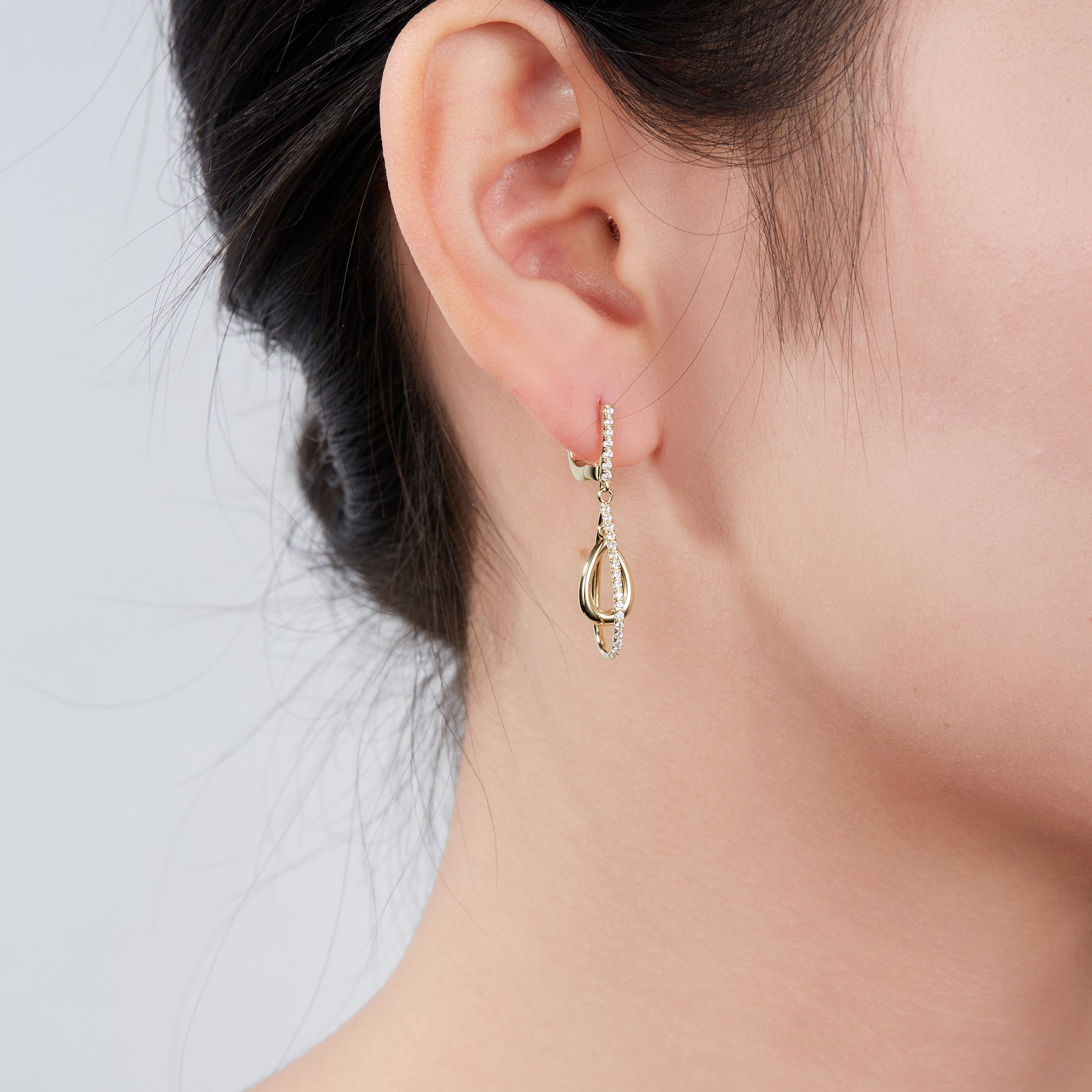 Tear Drop Diamond Earrings