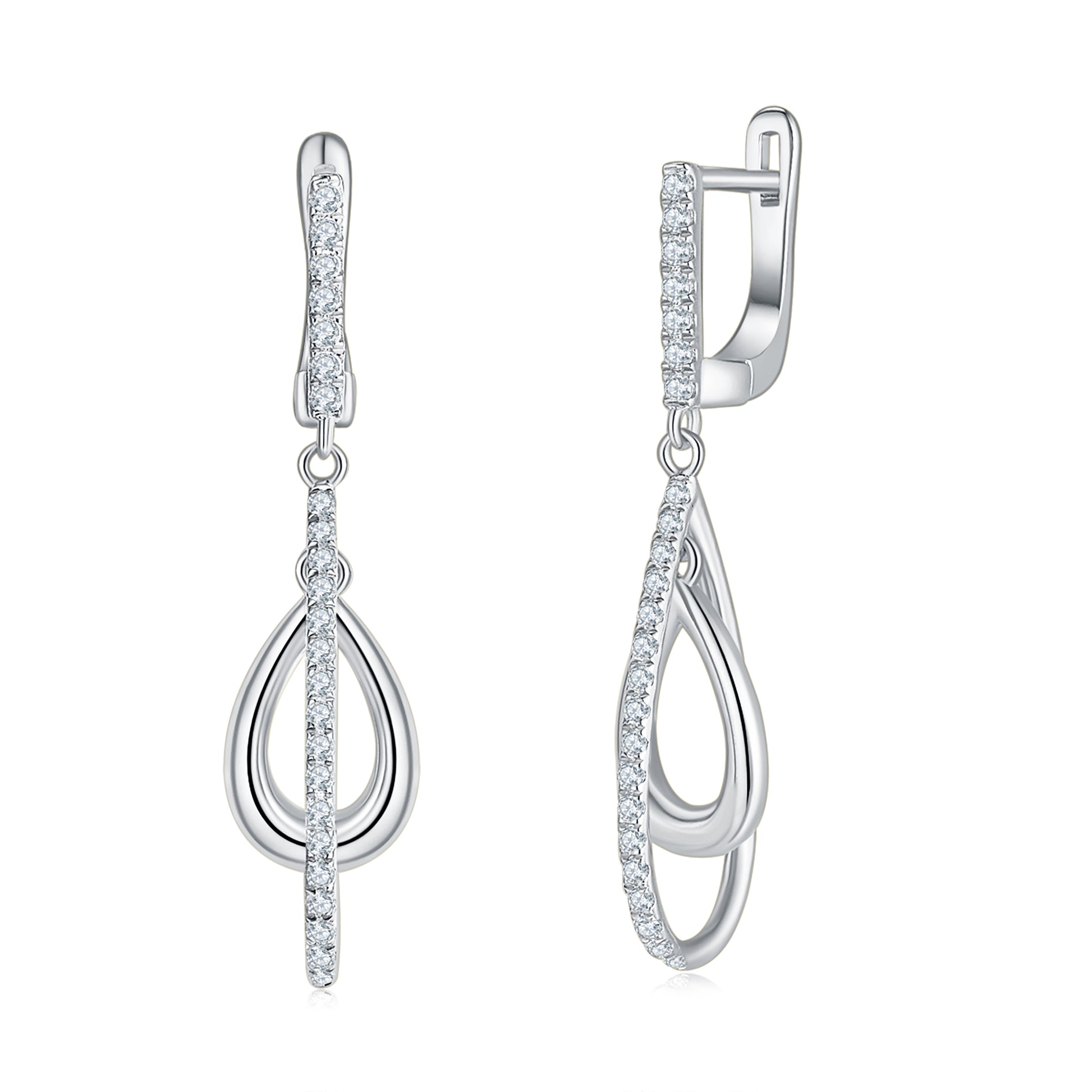 Tear Drop Diamond Earrings