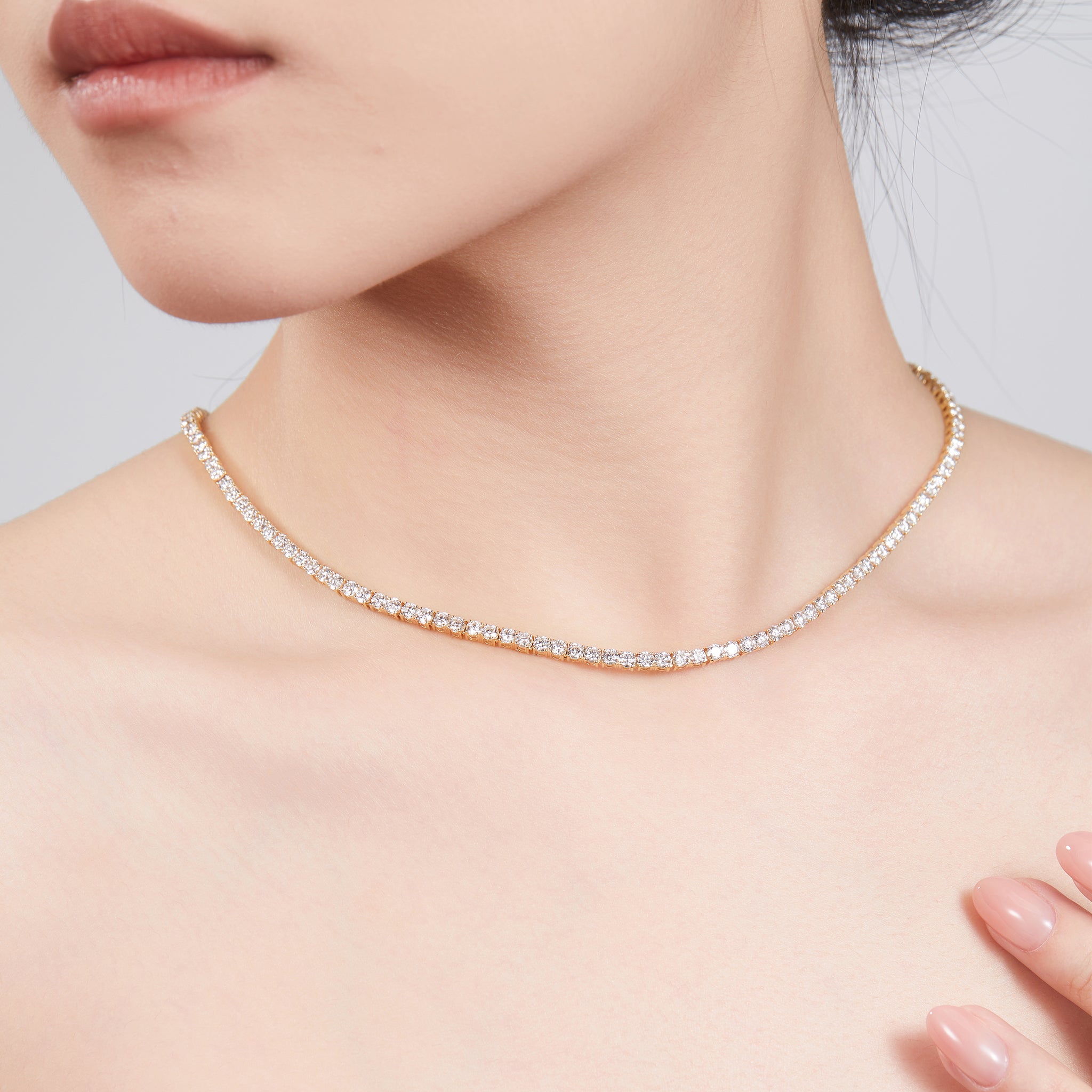 Classic 10ct 'Tennis' Diamond Necklace