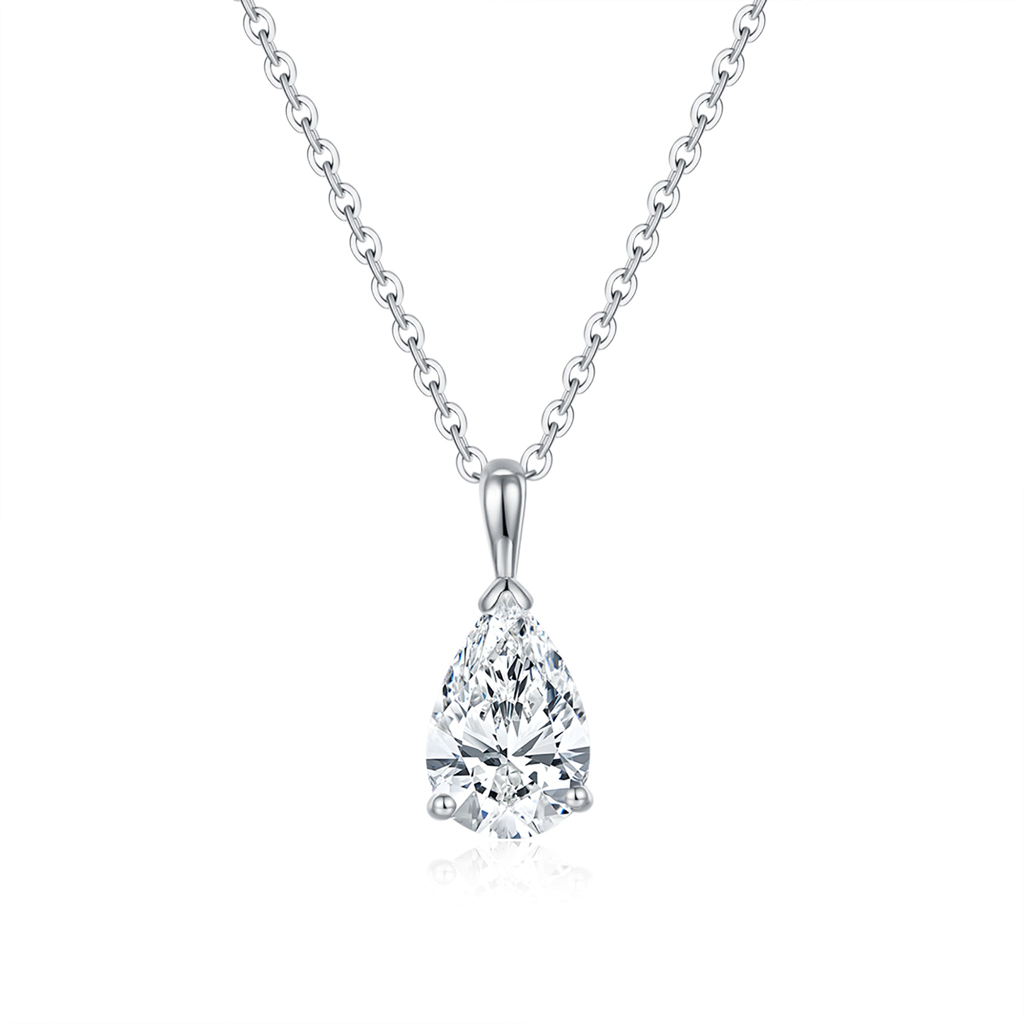 Classic Pear Solitaire Diamond Pendant