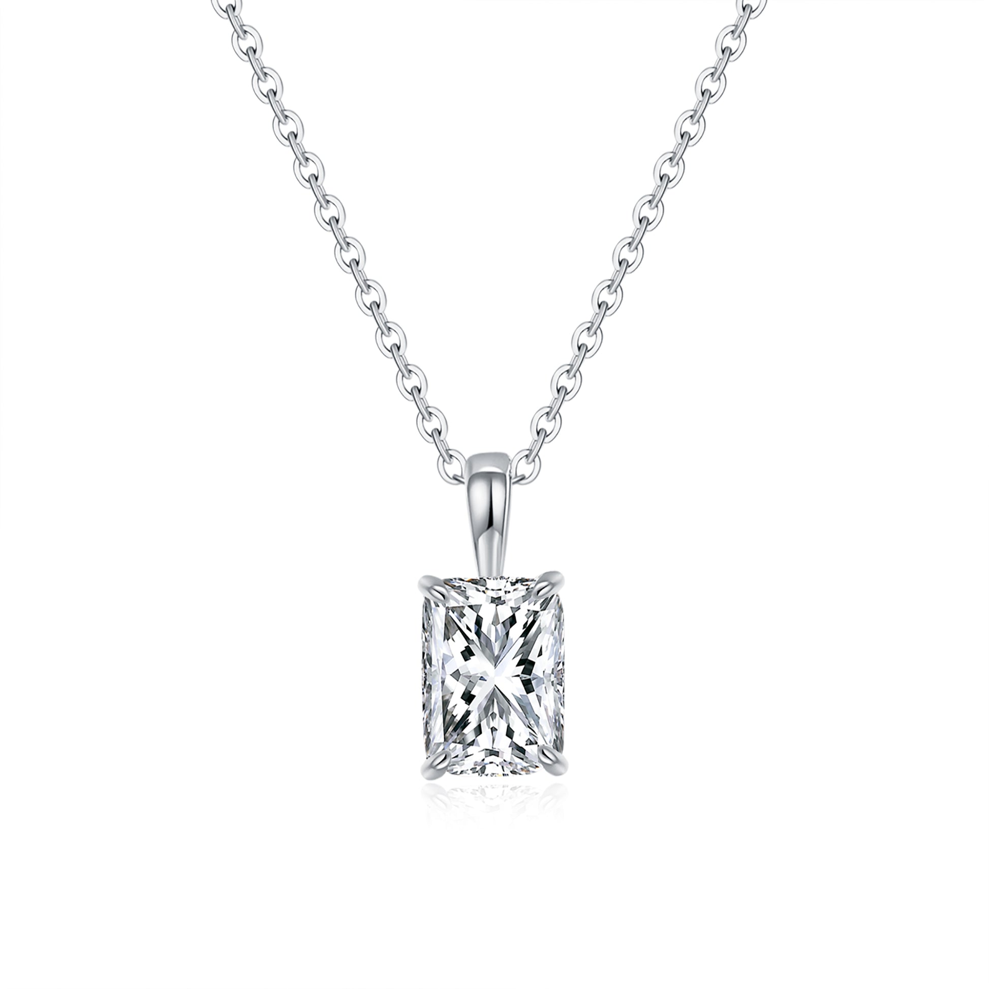 Classic Radiant Solitaire Diamond Pendant