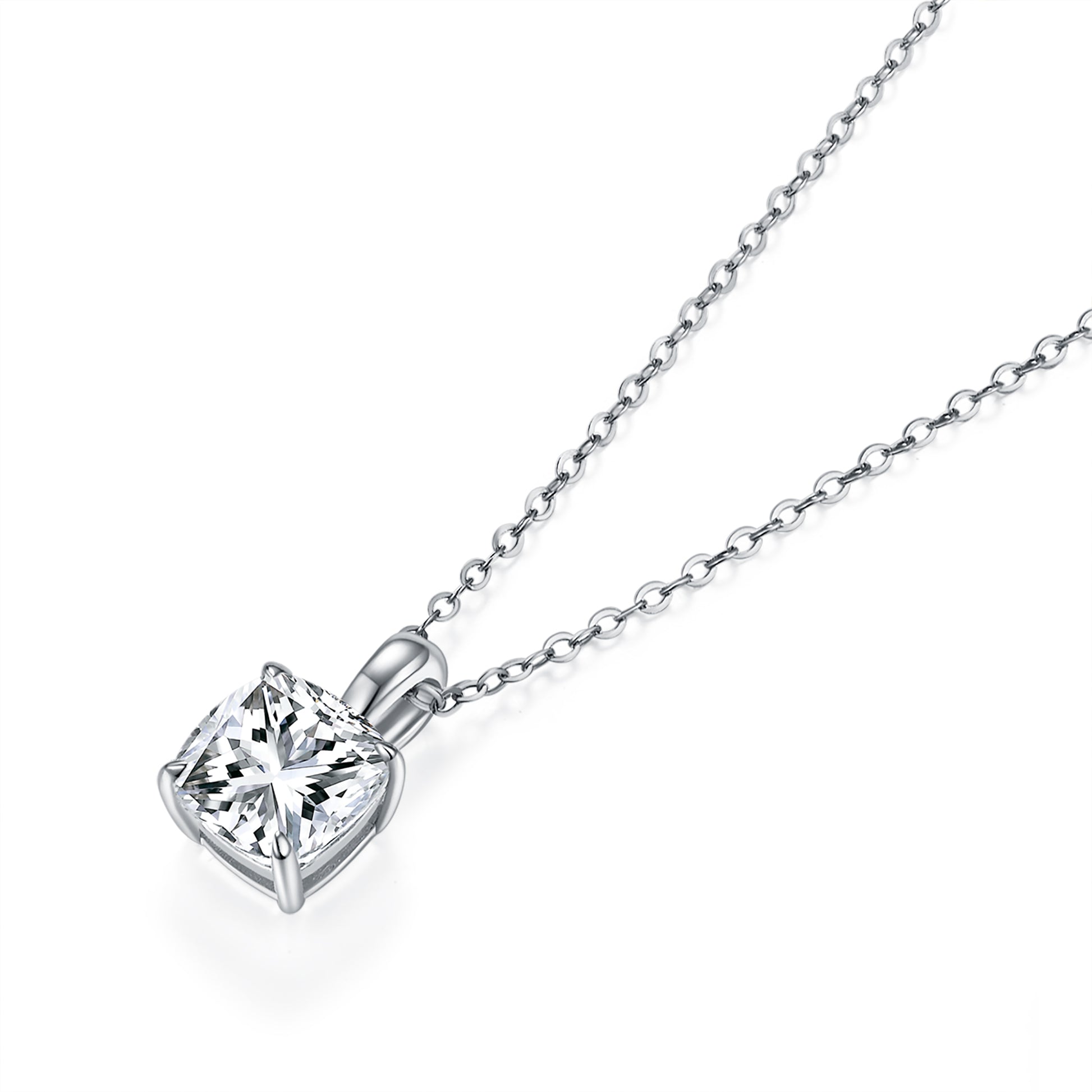 Classic Cushion Solitaire Diamond Pendant