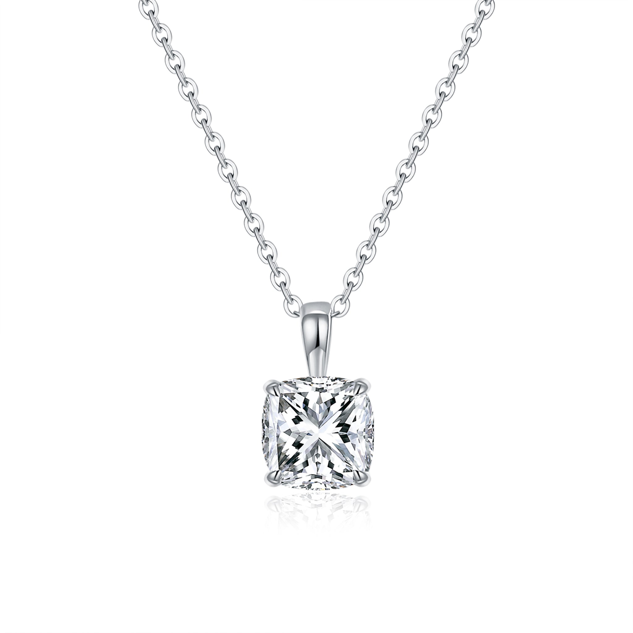 Classic Cushion Solitaire Diamond Pendant
