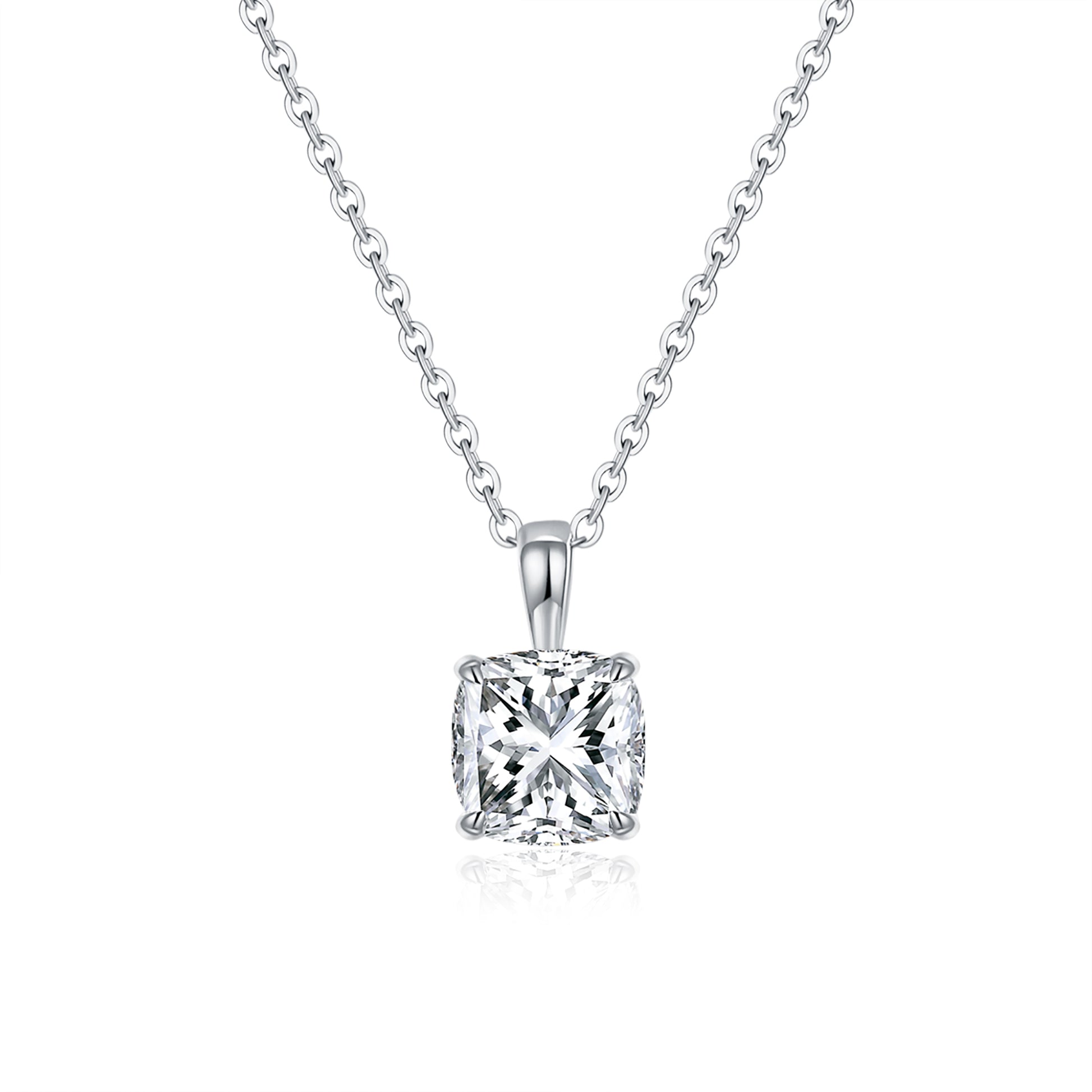 Classic Cushion Solitaire Diamond Pendant