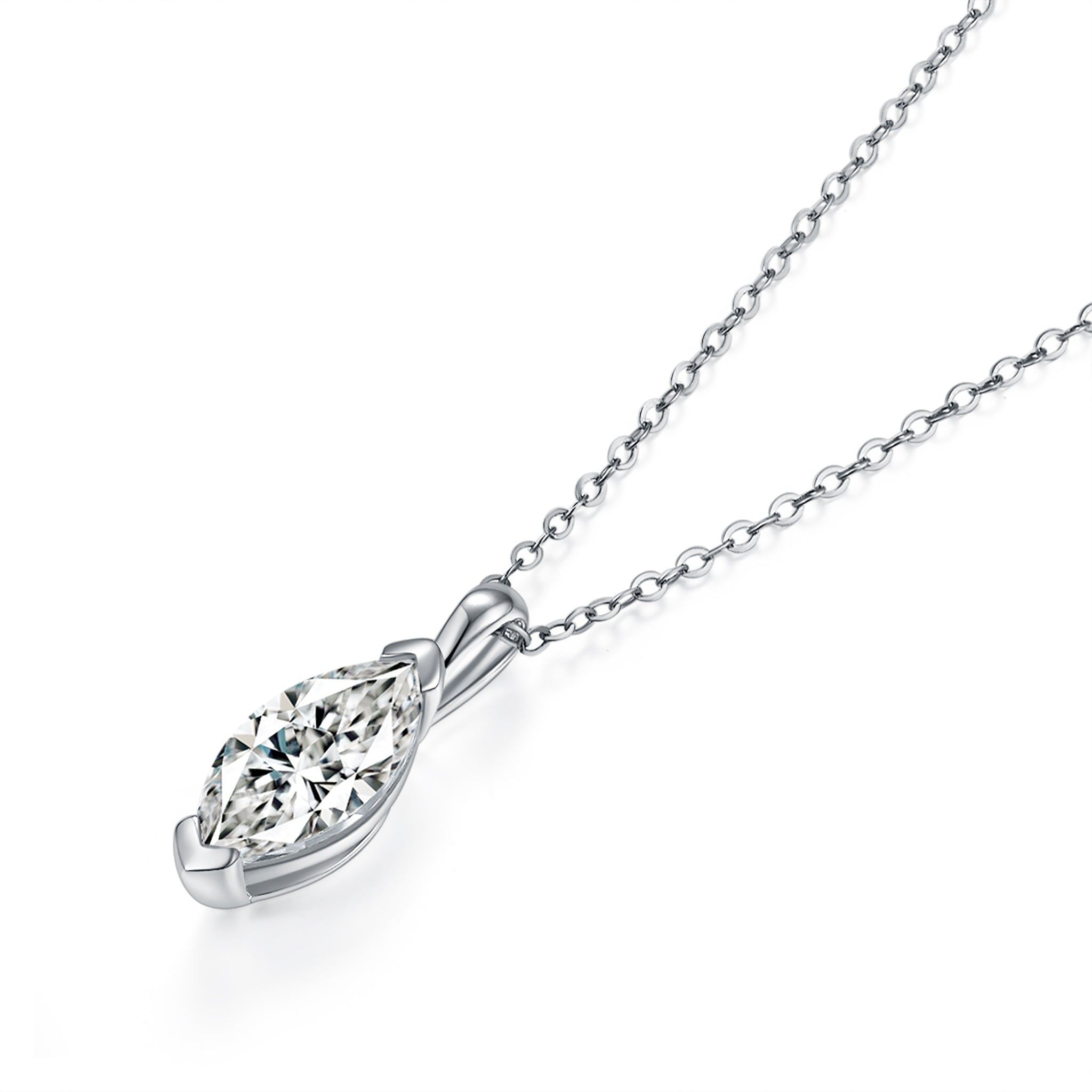Classic Marquise Solitaire Diamond Pendant