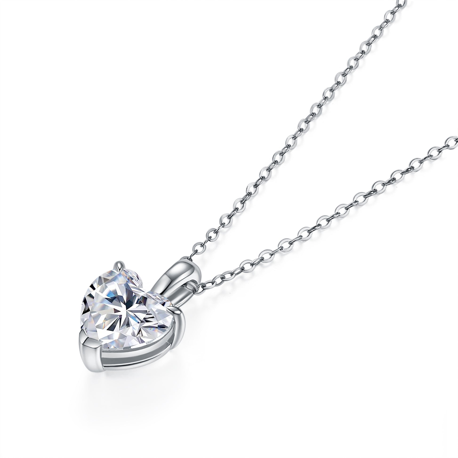 Classic Heart Solitaire Diamond Pendant