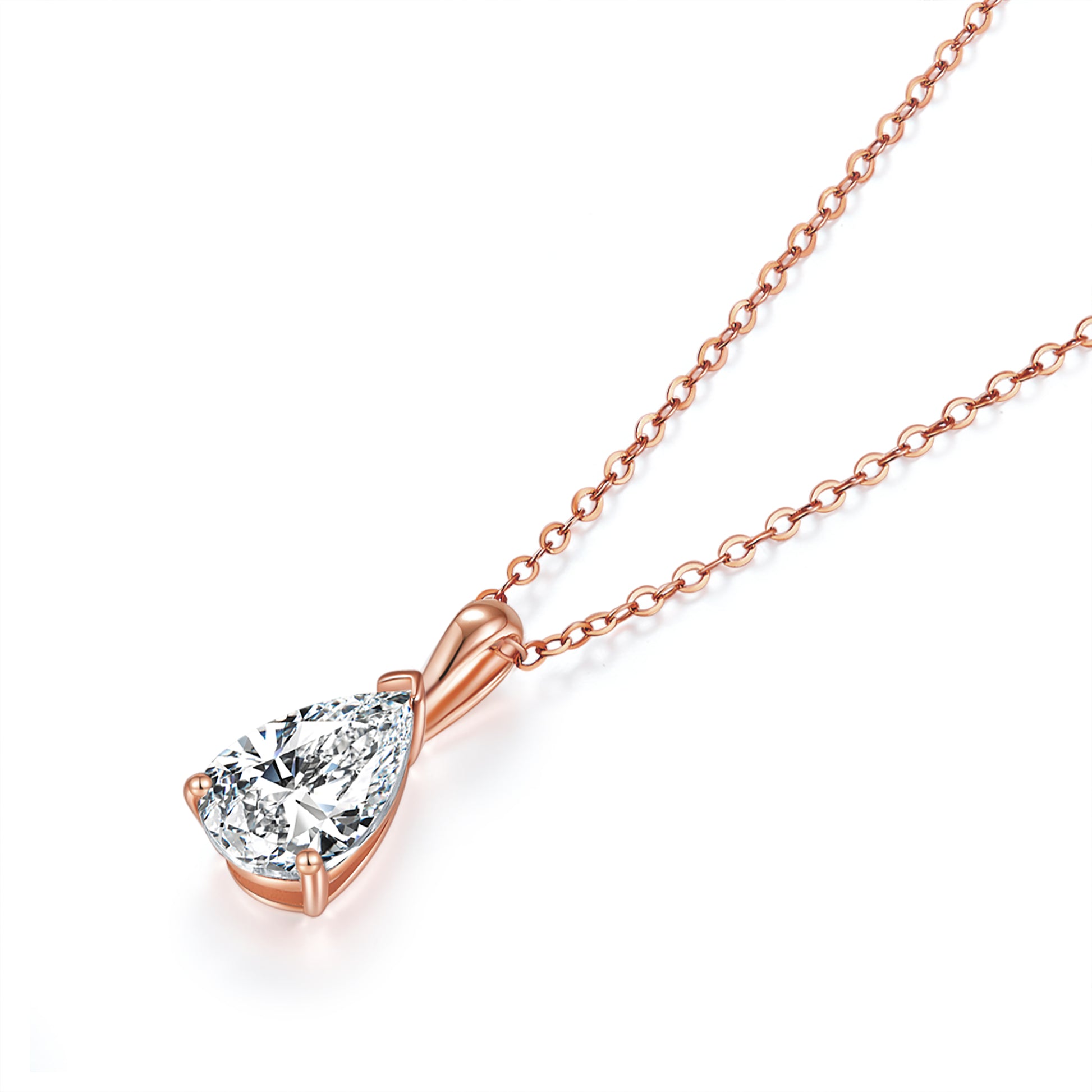 Classic Pear Solitaire Diamond Pendant