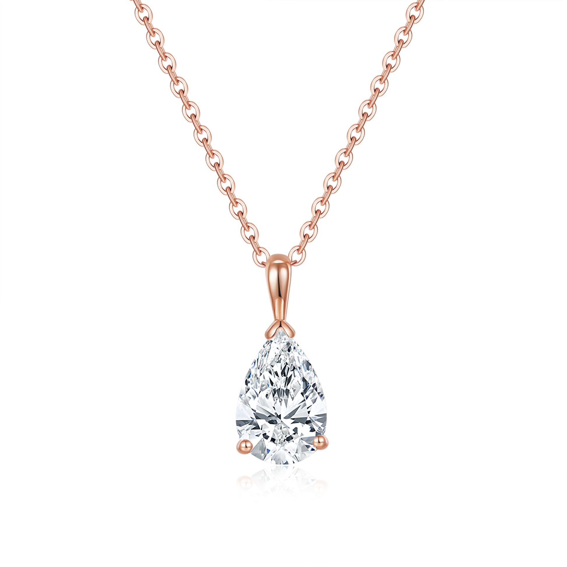 Classic Pear Solitaire Diamond Pendant
