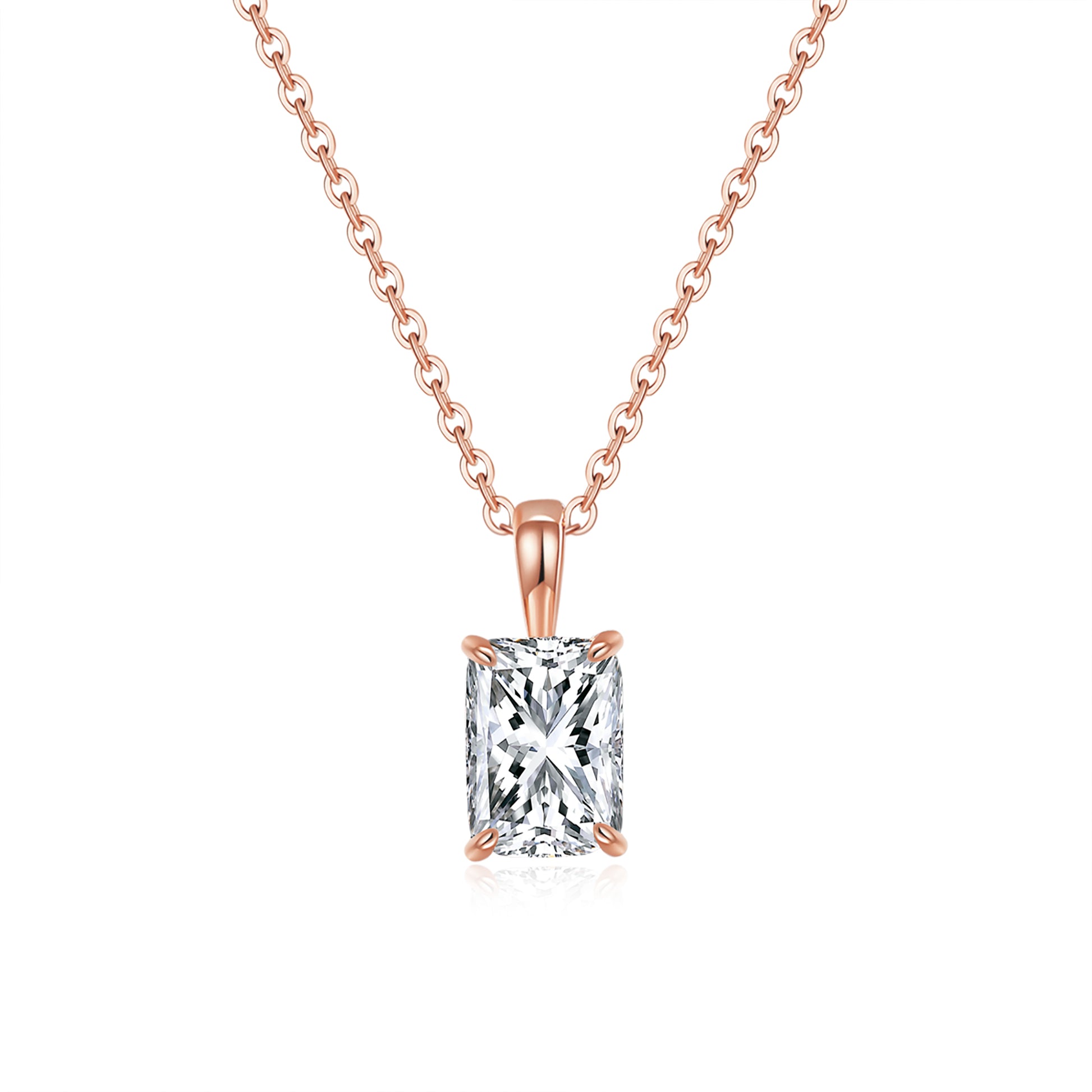 Classic Radiant Solitaire Diamond Pendant