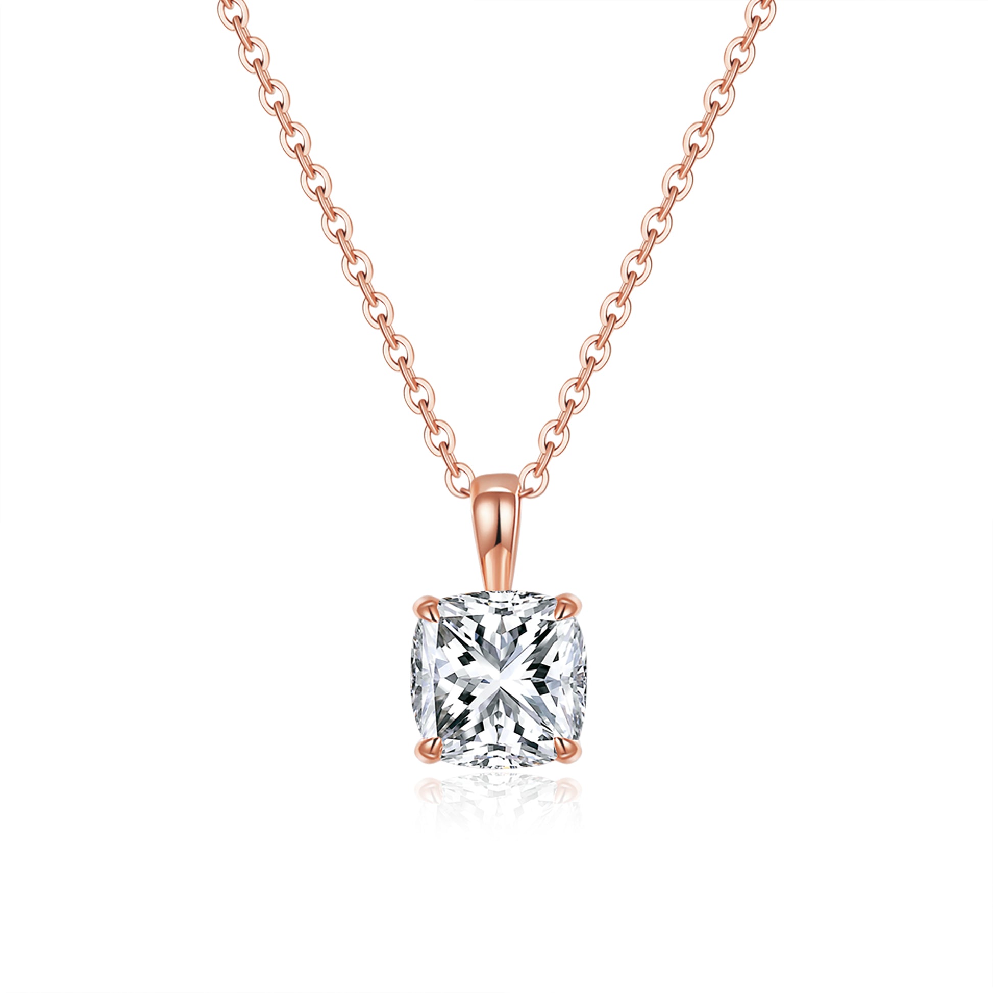 Classic Cushion Solitaire Diamond Pendant