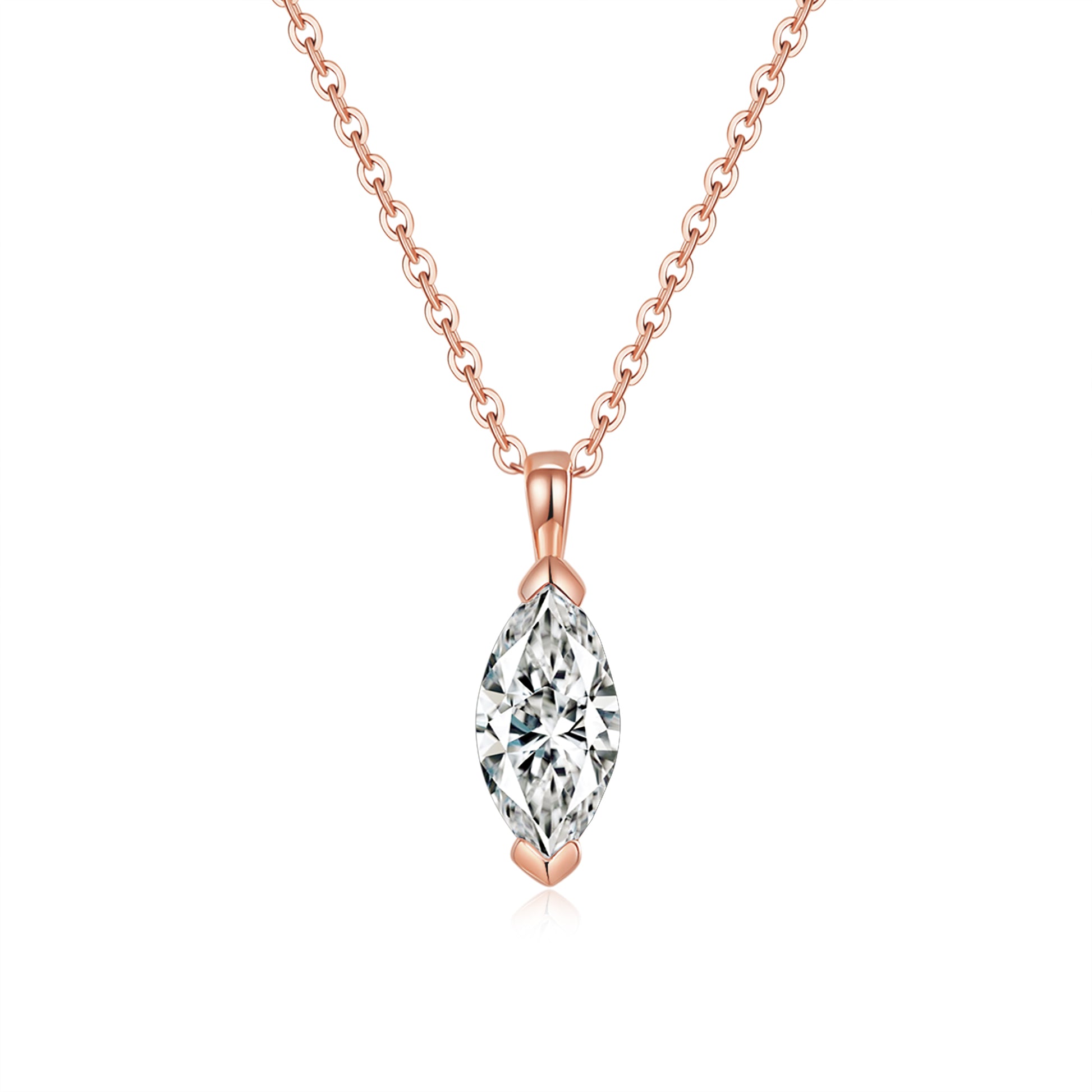 Classic Marquise Solitaire Diamond Pendant