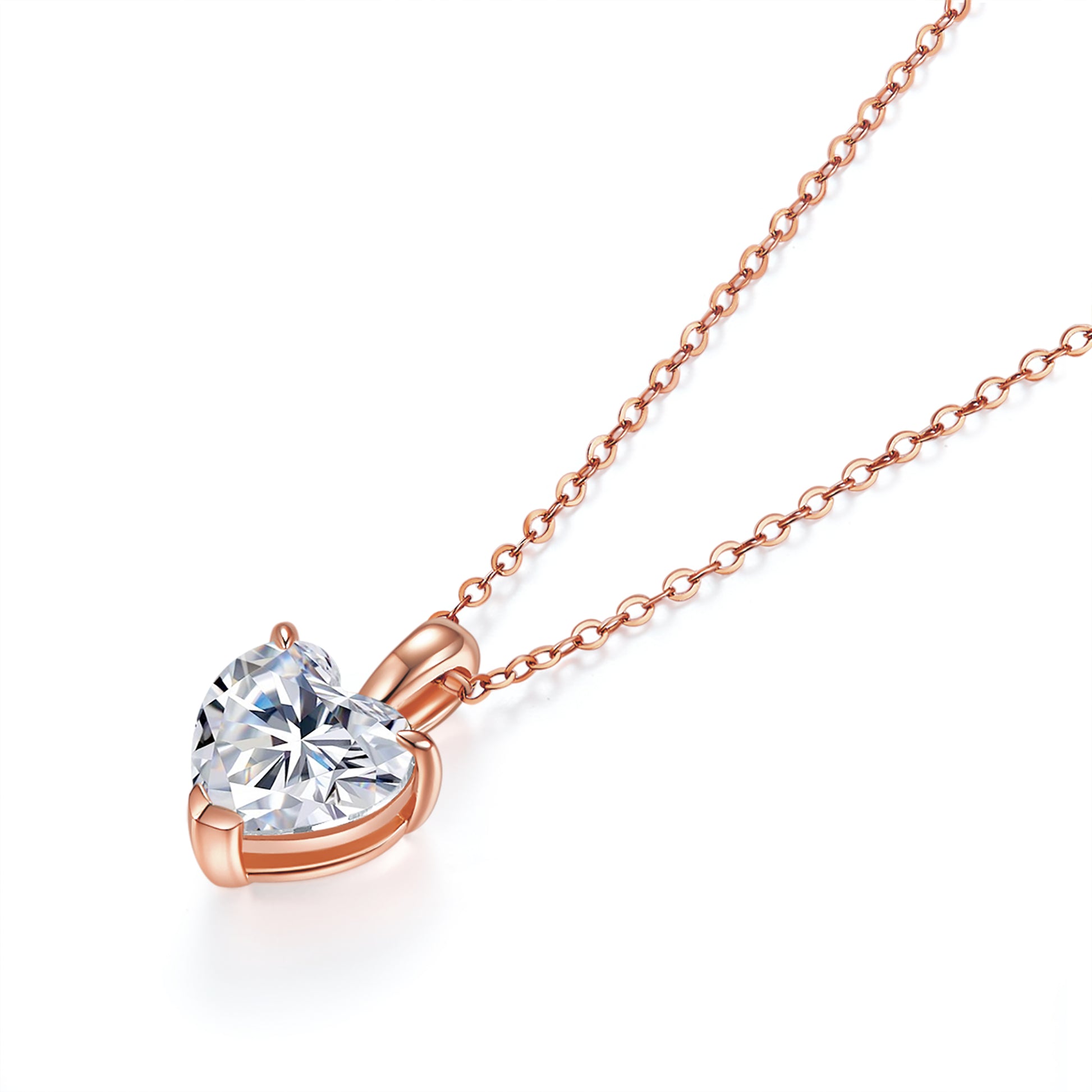 Classic Heart Solitaire Diamond Pendant