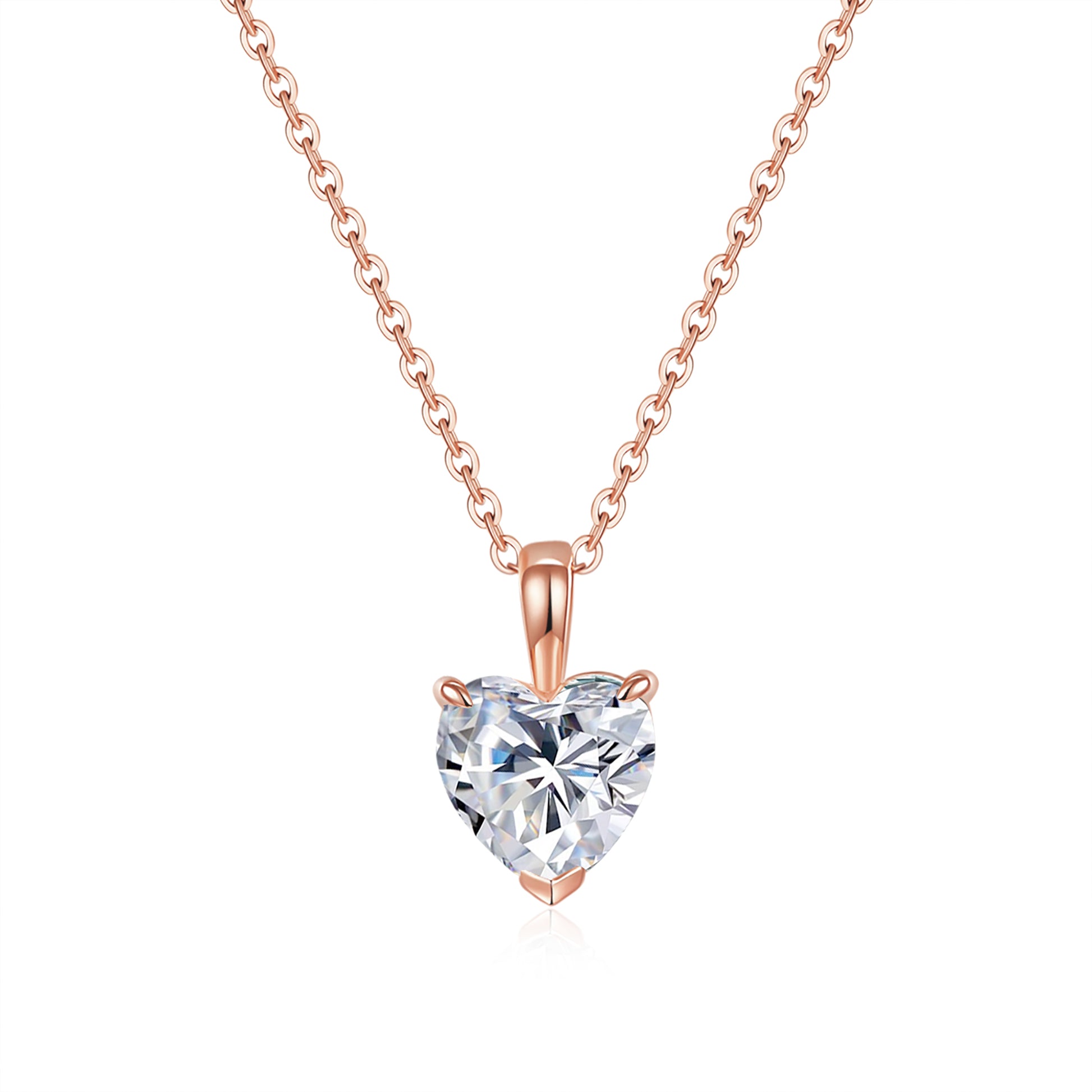 Classic Heart Solitaire Diamond Pendant