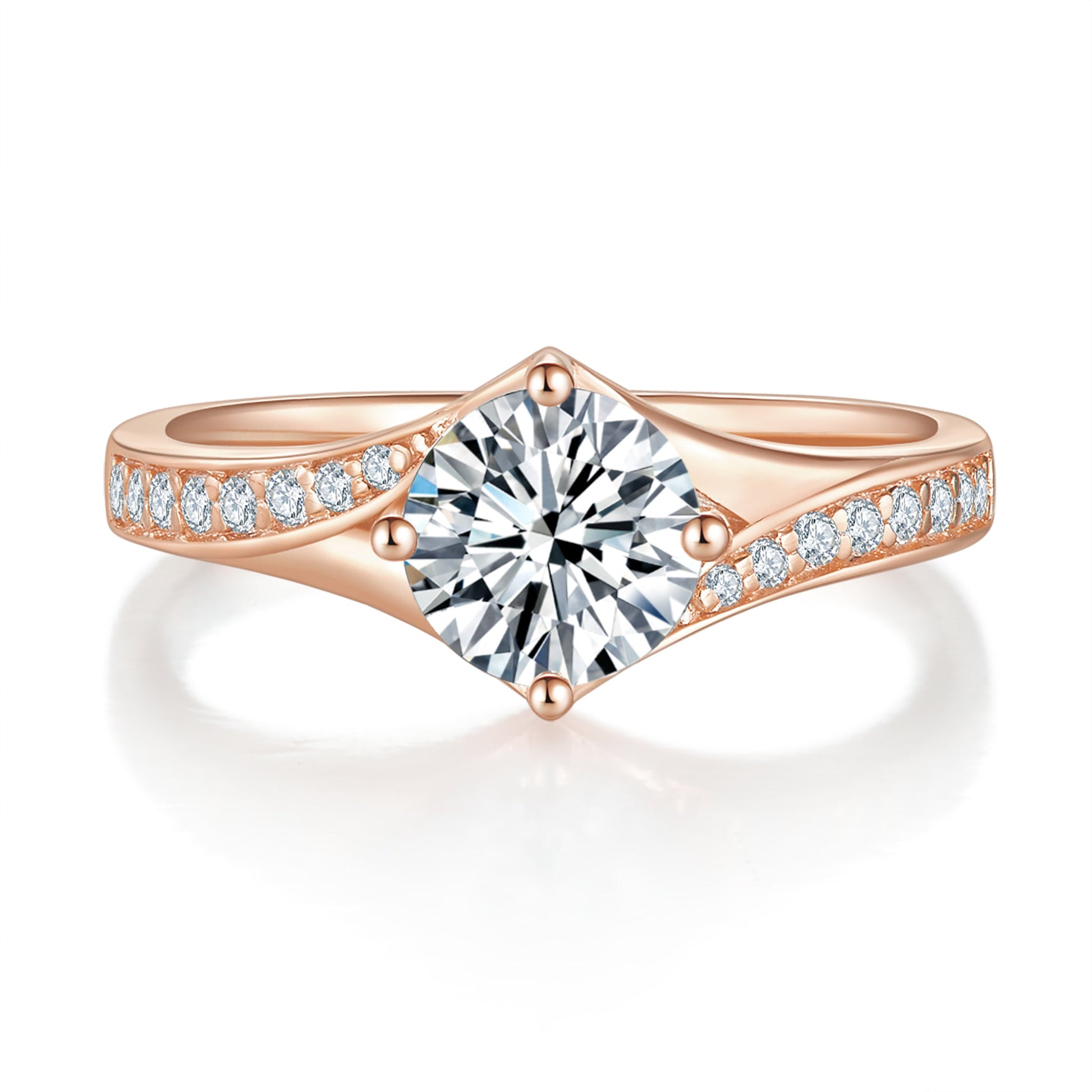 Crystal Unique Diamond Ring With 6.54 Ct. Round Shape Lab Grown Diamond