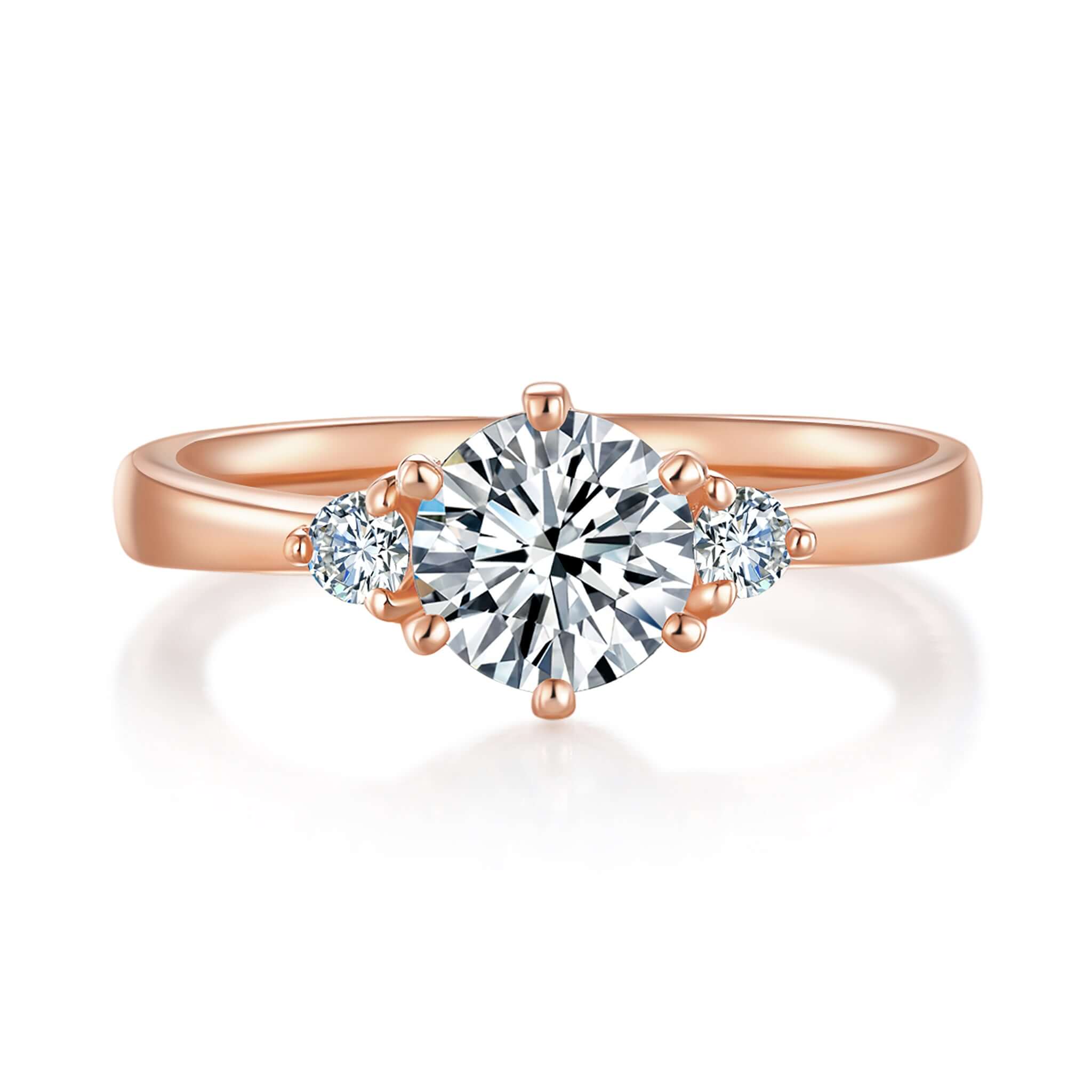 Alecia Trilogy Diamond Ring With 0.57 Ct. Cushion Shape Lab Grown Diamond (Certificate No: 659413452)
