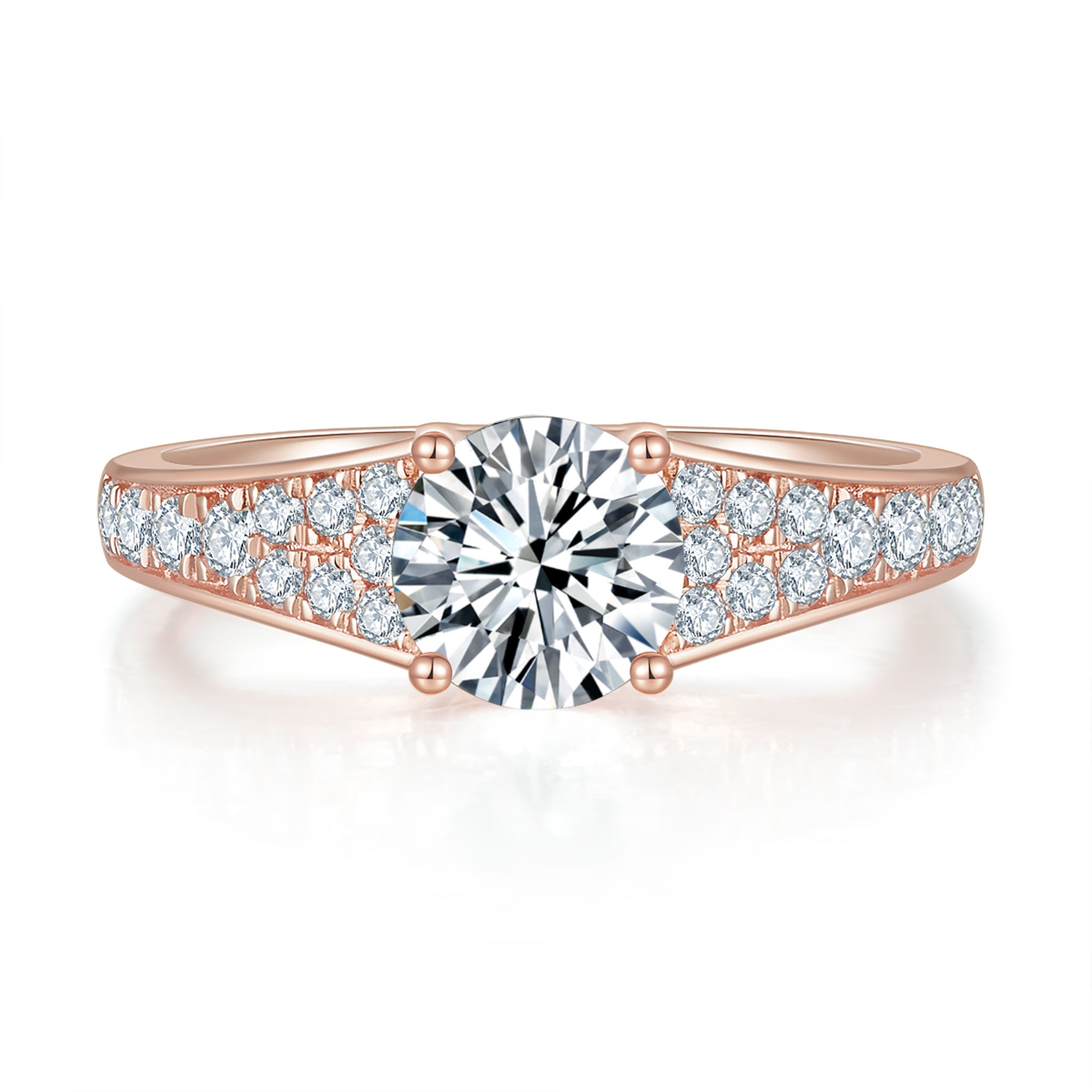 Aurora Pave Diamond Ring With 2.01 Ct. Radiant Shape Lab Grown Diamond