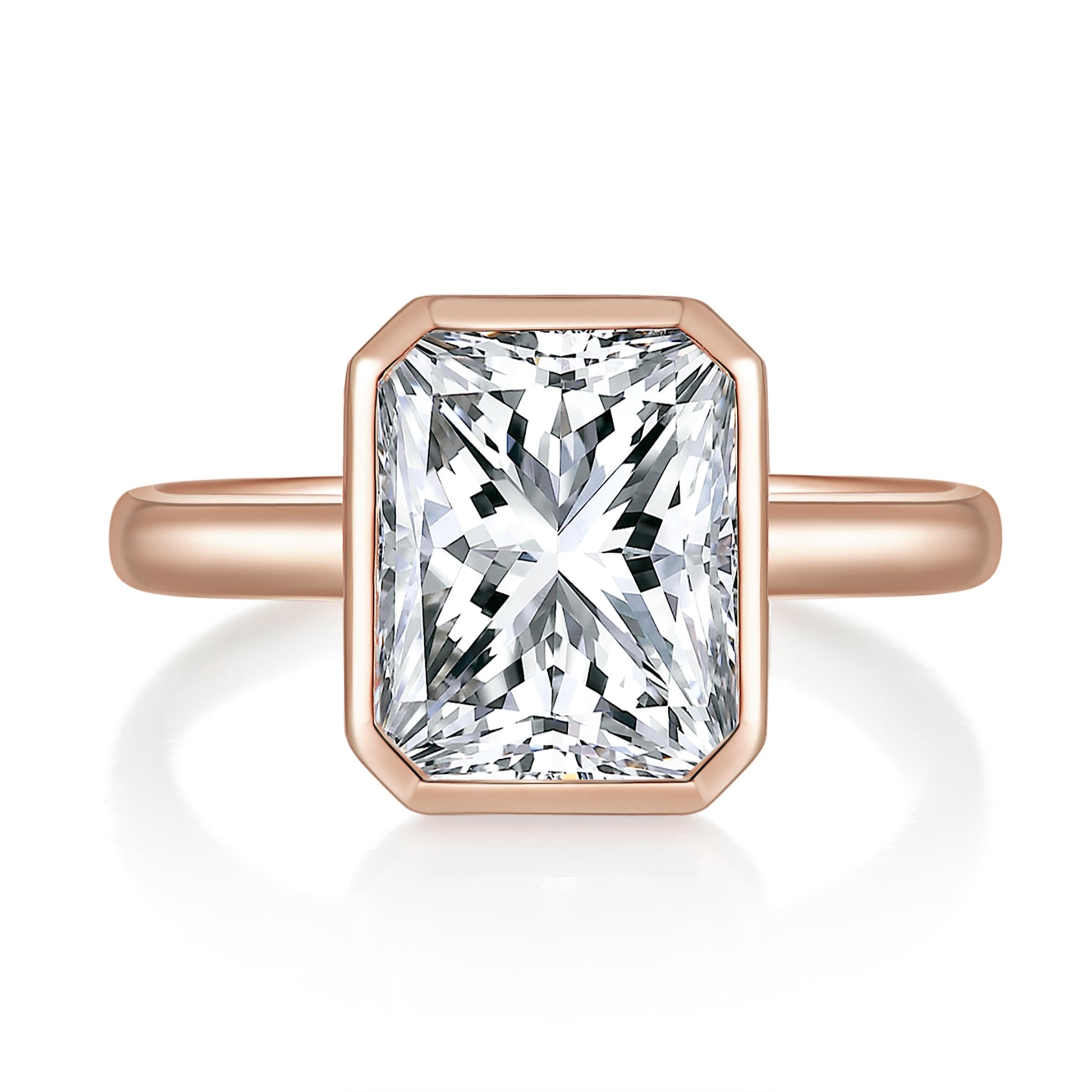 Bezel Solitaire Diamond Ring With 1.91 Ct. Asscher Shape Lab Grown Diamond (Certificate No: 719534445)