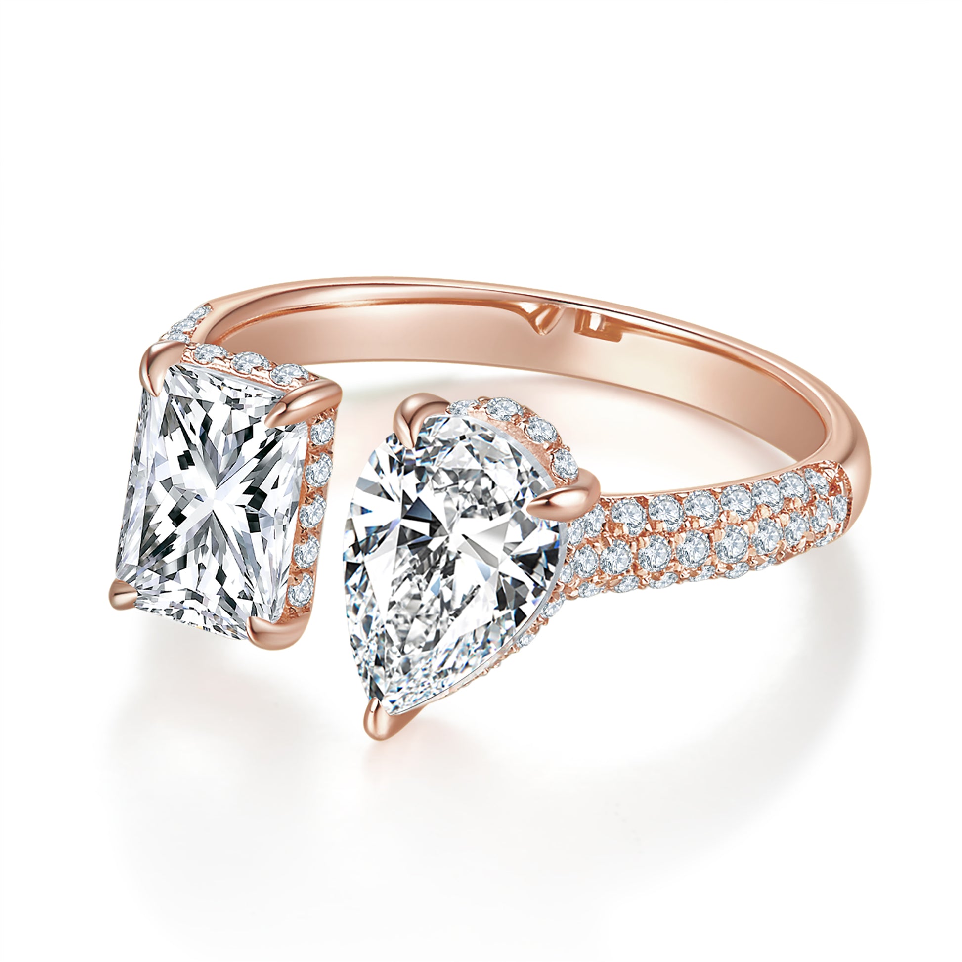 Toi Et Moi Pave Preset 2ct Diamond Ring