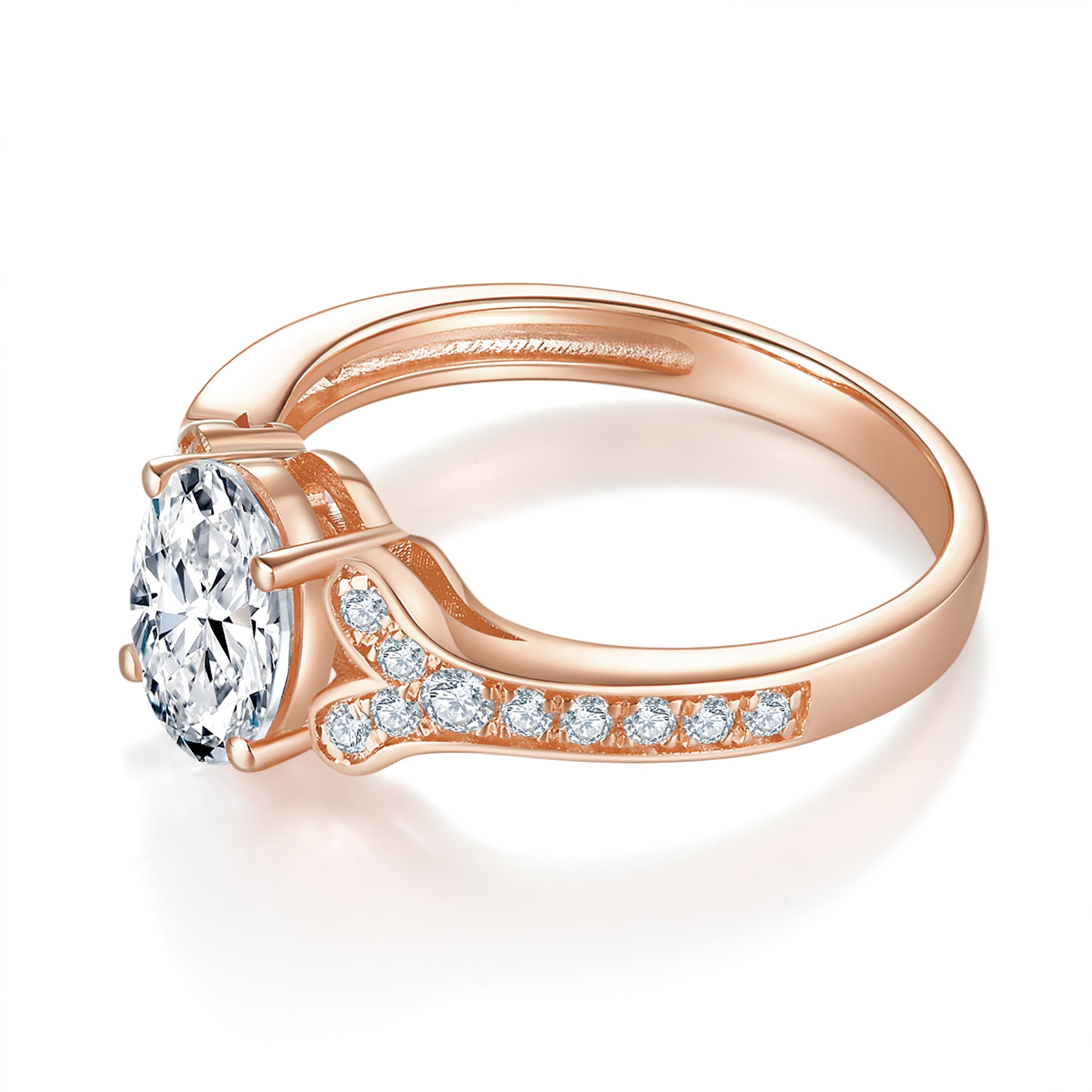 Oval Pave 1ct Preset Diamond Ring
