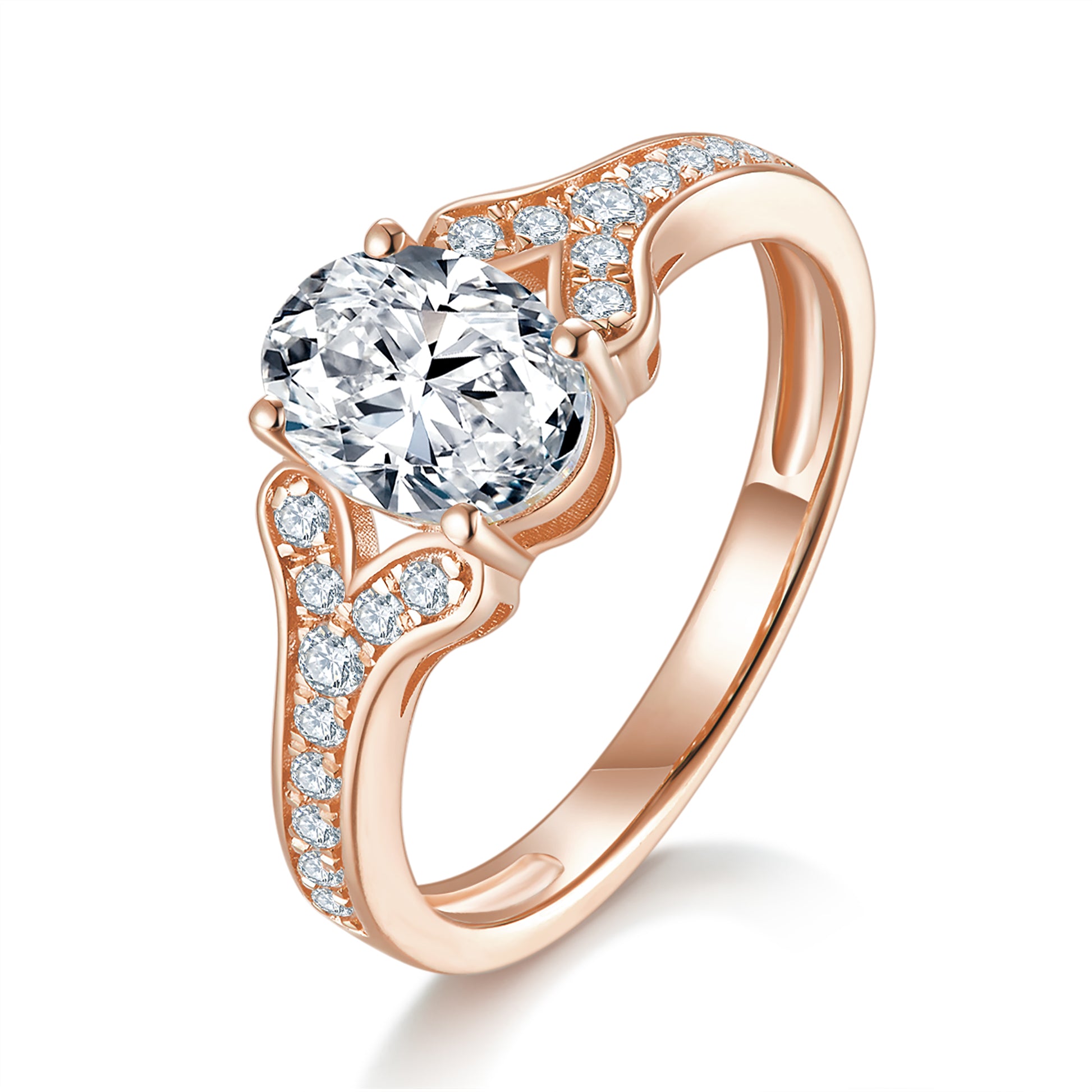 Oval Pave 1ct Preset Diamond Ring