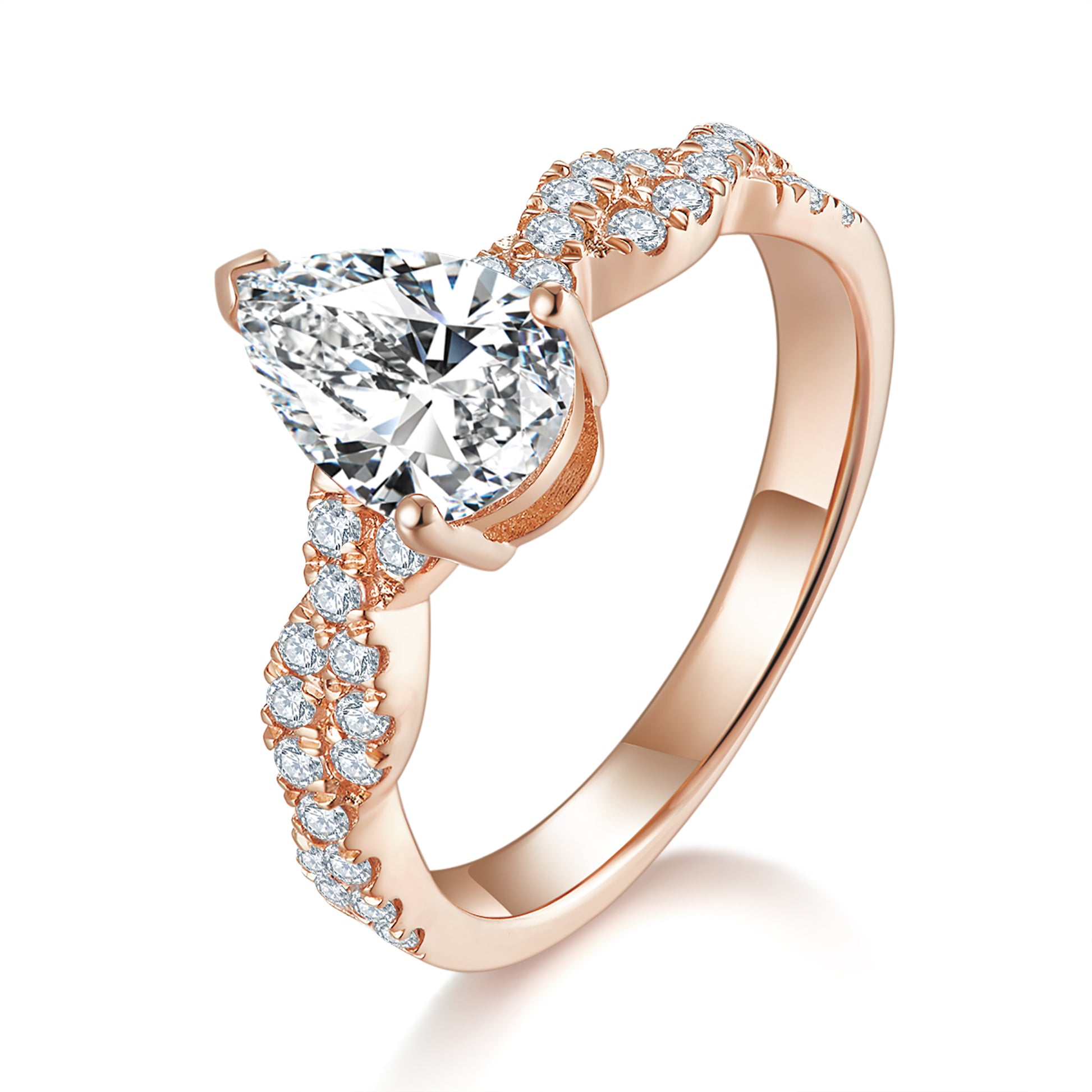 Twist Pave Preset 1ct Diamond Ring