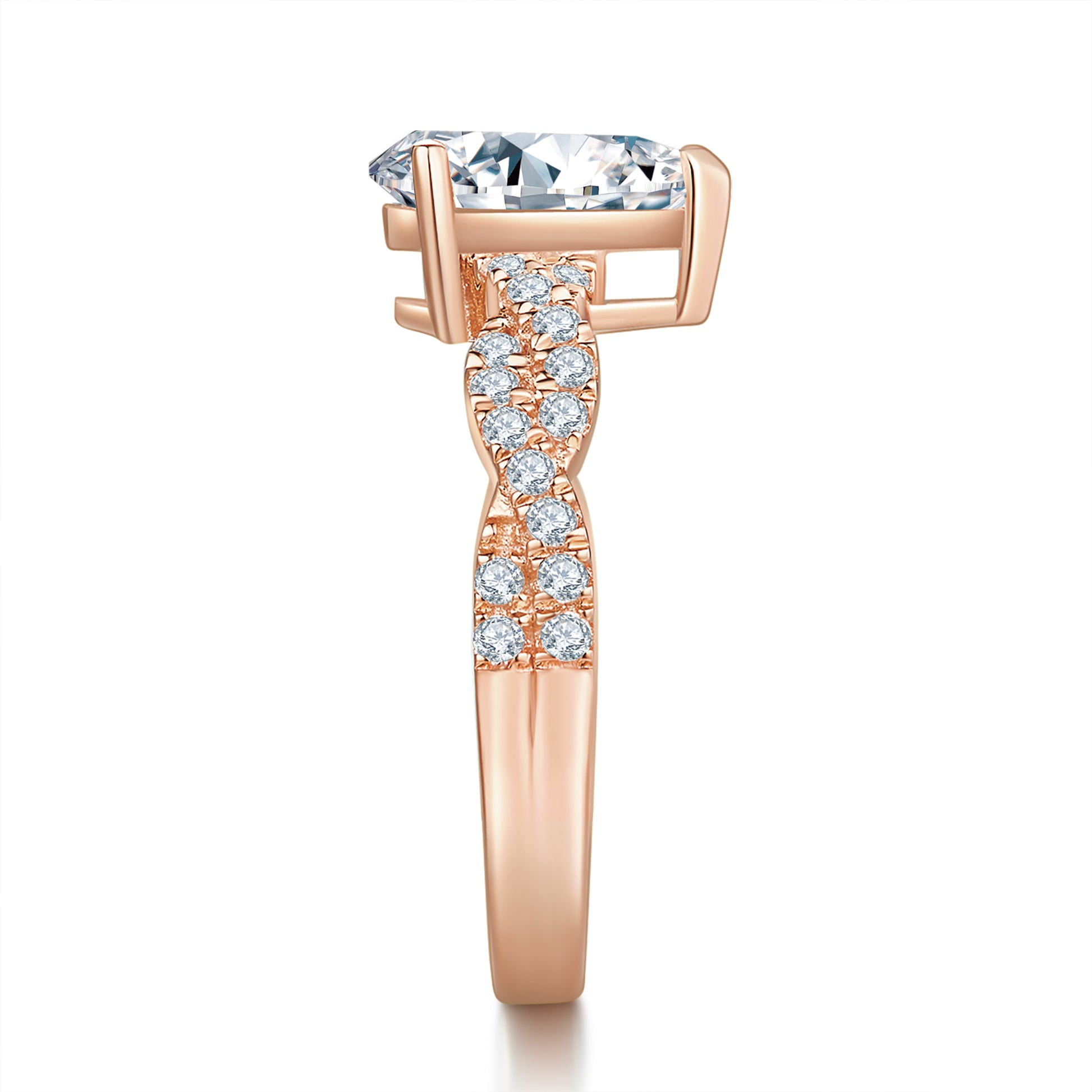 Twist Pave Preset 1ct Diamond Ring