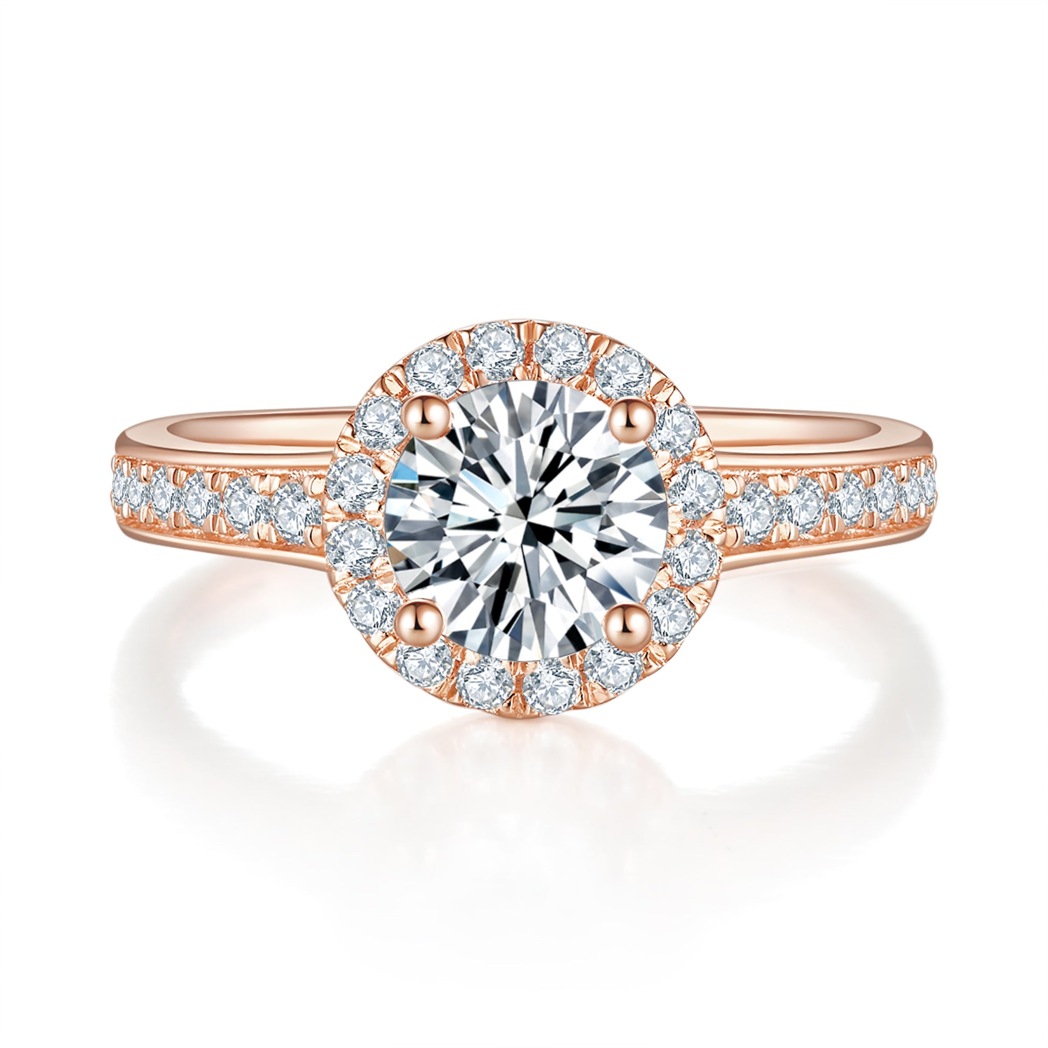 Classic Halo Diamond Ring With 3.01 Ct. Round Shape Lab Grown Diamond