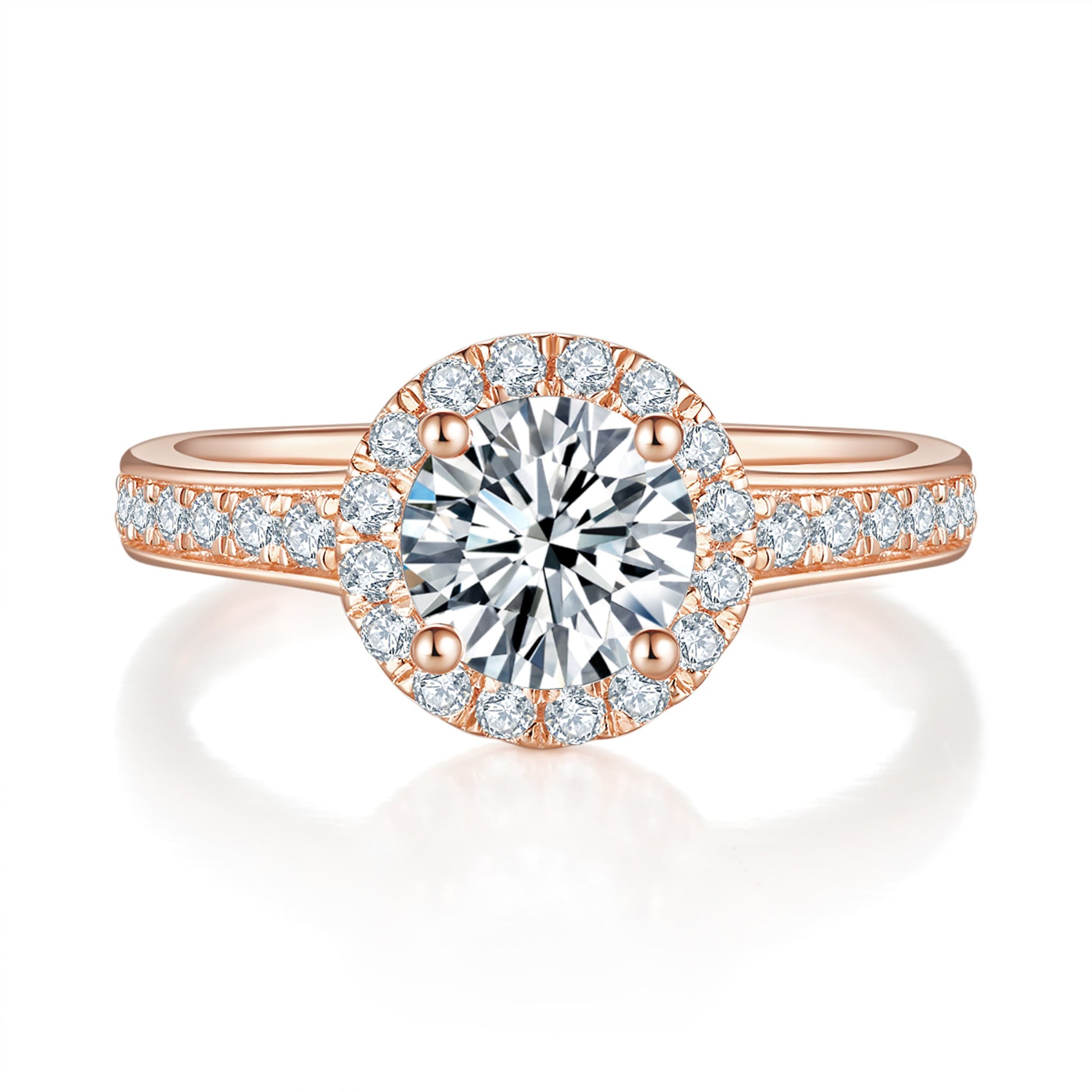 Classic Halo Diamond Ring With 3.01 Ct. Round Shape Lab Grown Diamond