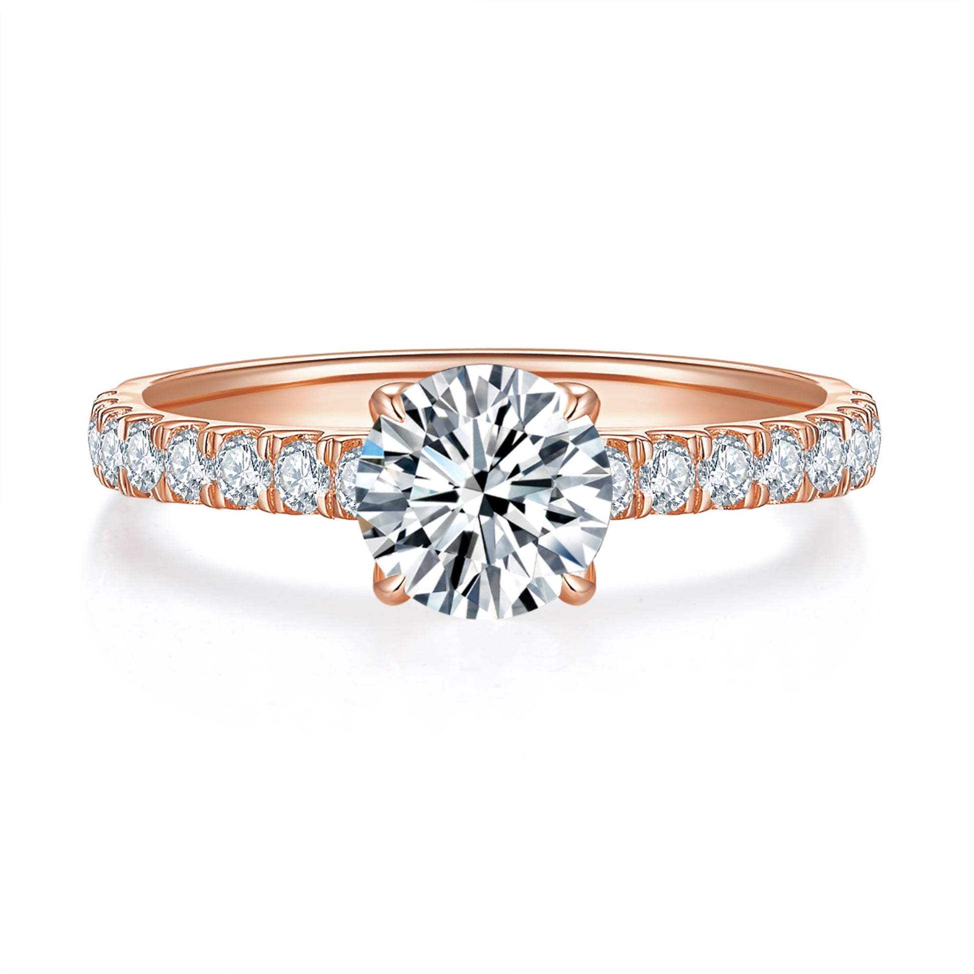 Cathedral Twist Pave Diamond Ring With 2.01 Ct. Heart Shape Lab Grown Diamond