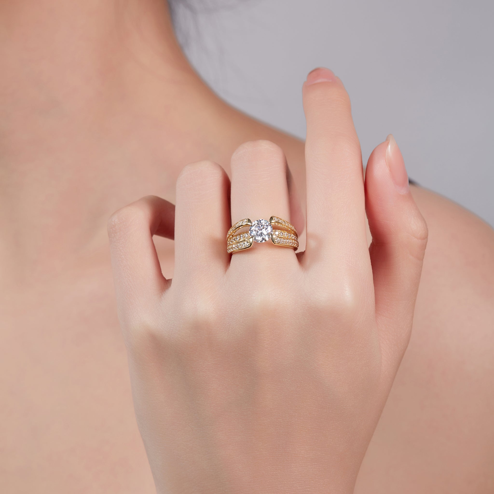 Infinity Pave Preset 1ct Diamond Ring