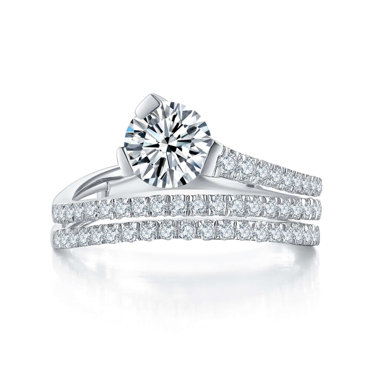 Feather Diamond Ring With 3.57 Ct. Princess Shape Lab Grown Diamond