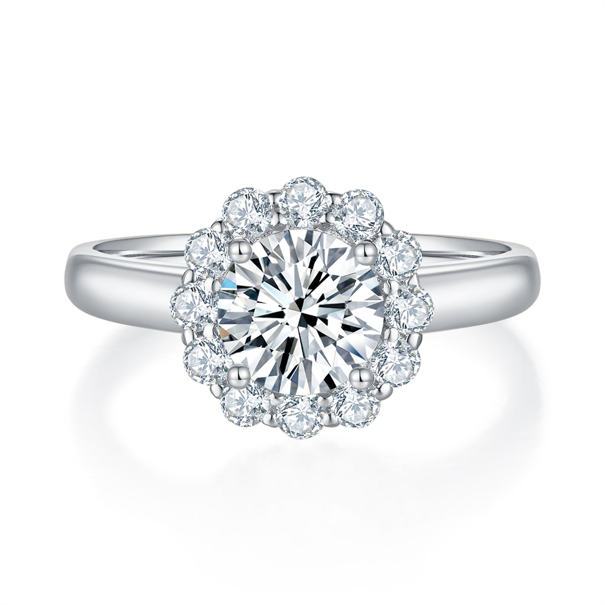 Golden Halo Diamond Ring With 6.4 Ct. Oval Shape Lab Grown Diamond