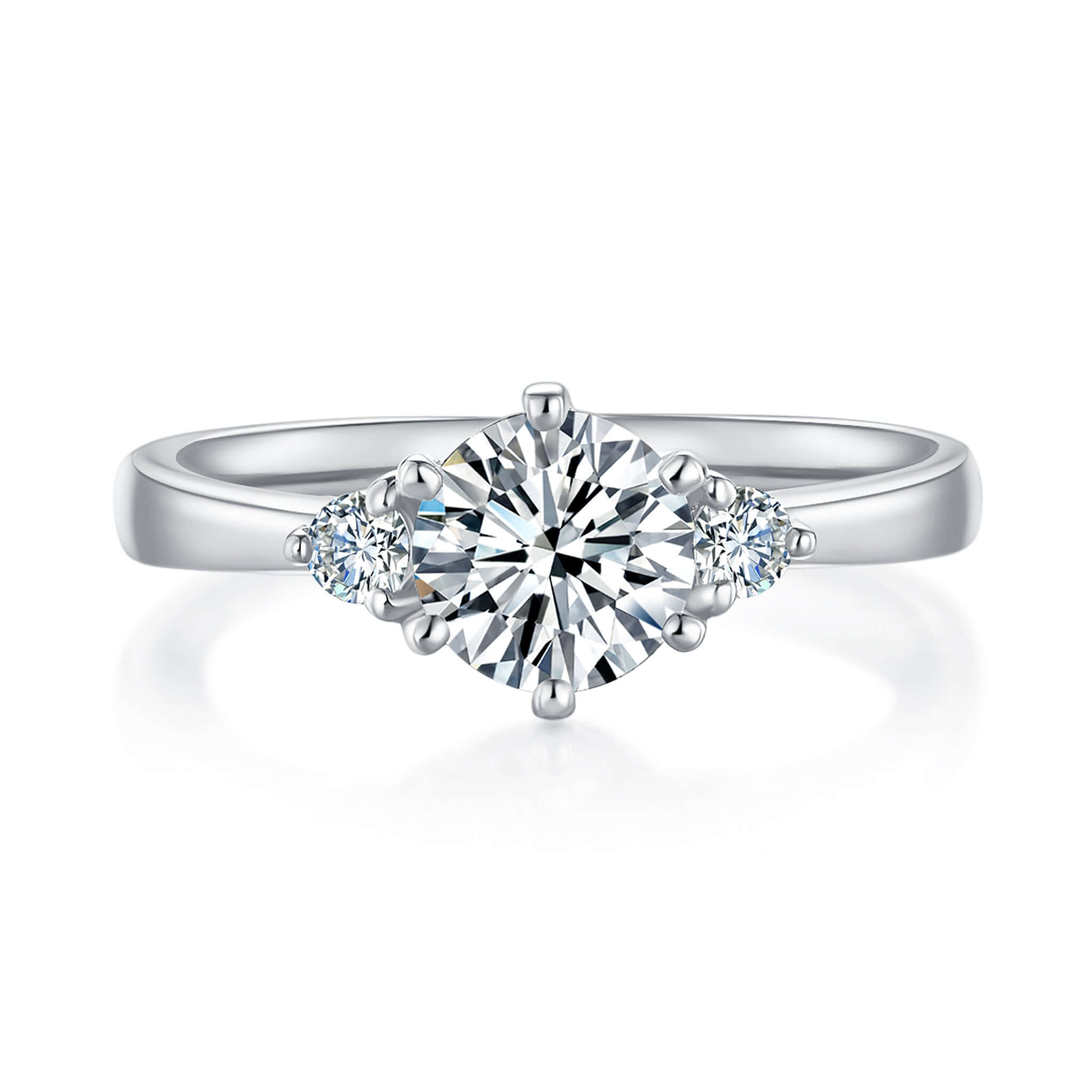 Alecia Trilogy Diamond Ring With 0.45 Ct. Round Shape Lab Grown Diamond (Certificate No: 680535418)