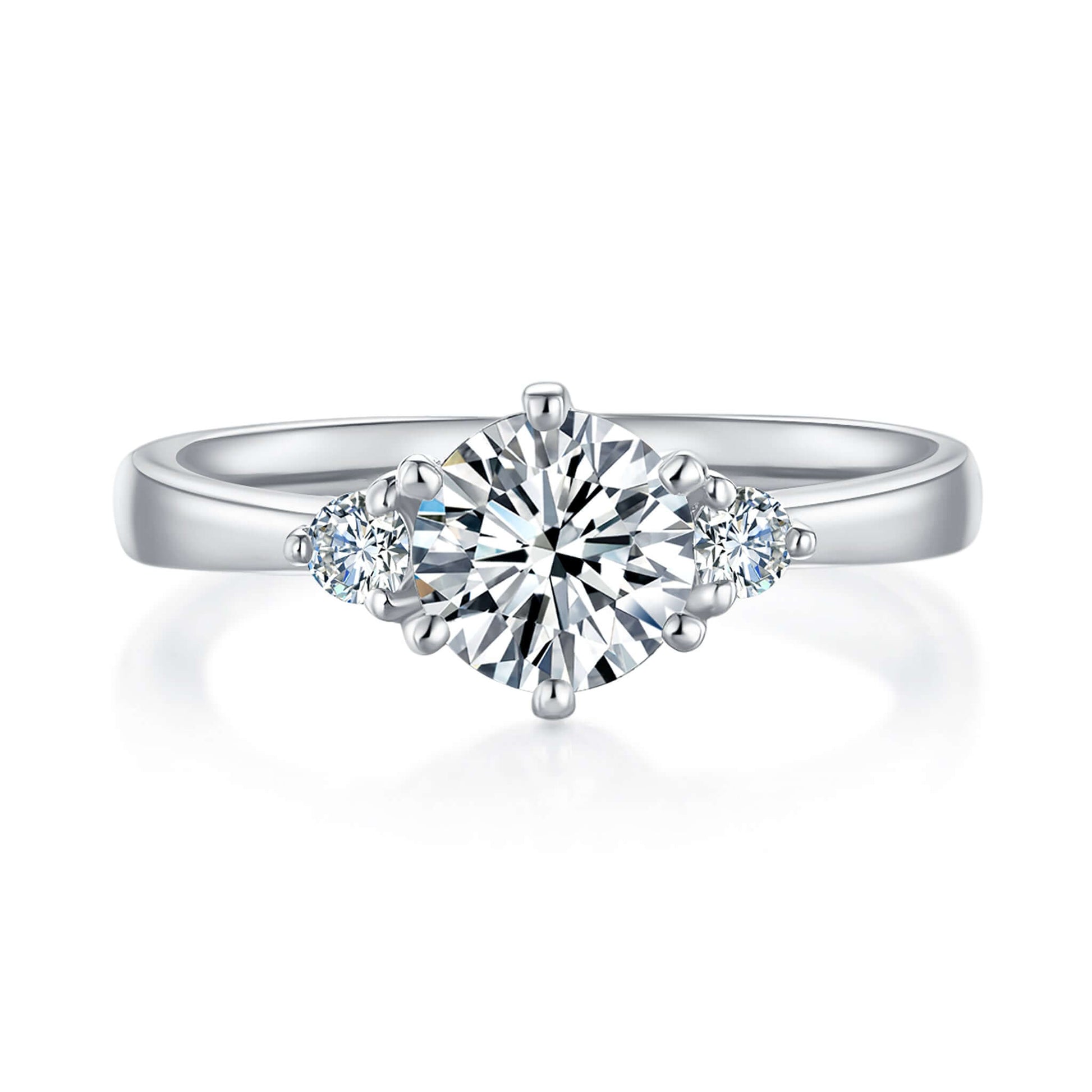 Alecia Trilogy Diamond Ring With 1.05 Ct. Round Shape Lab Grown Diamond (Certificate No: 705530593)