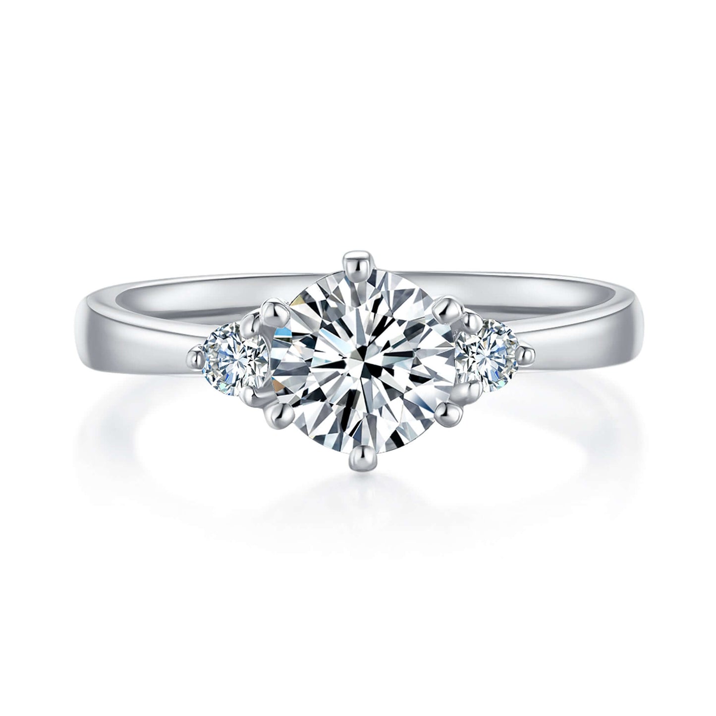 Alecia Trilogy Diamond Ring With 1.04 Ct. Round Shape Lab Grown Diamond