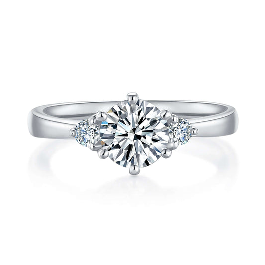 Alecia Trilogy Diamond Ring With 0.53 Ct. Round Shape Lab Grown Diamond