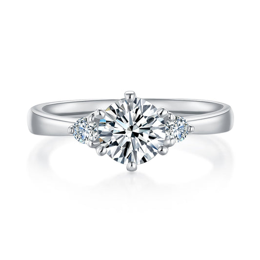Alecia Trilogy Diamond Ring With 0.51 Ct. Round Shape Lab Grown Diamond